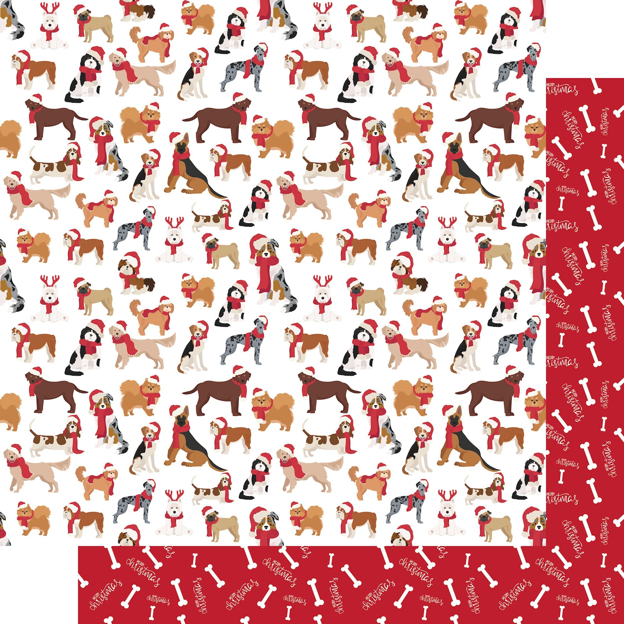 Merry Woofmas Collection Merry Woofmas 12 x 12 Double-Sided Scrapbook Paper by SSC Designs