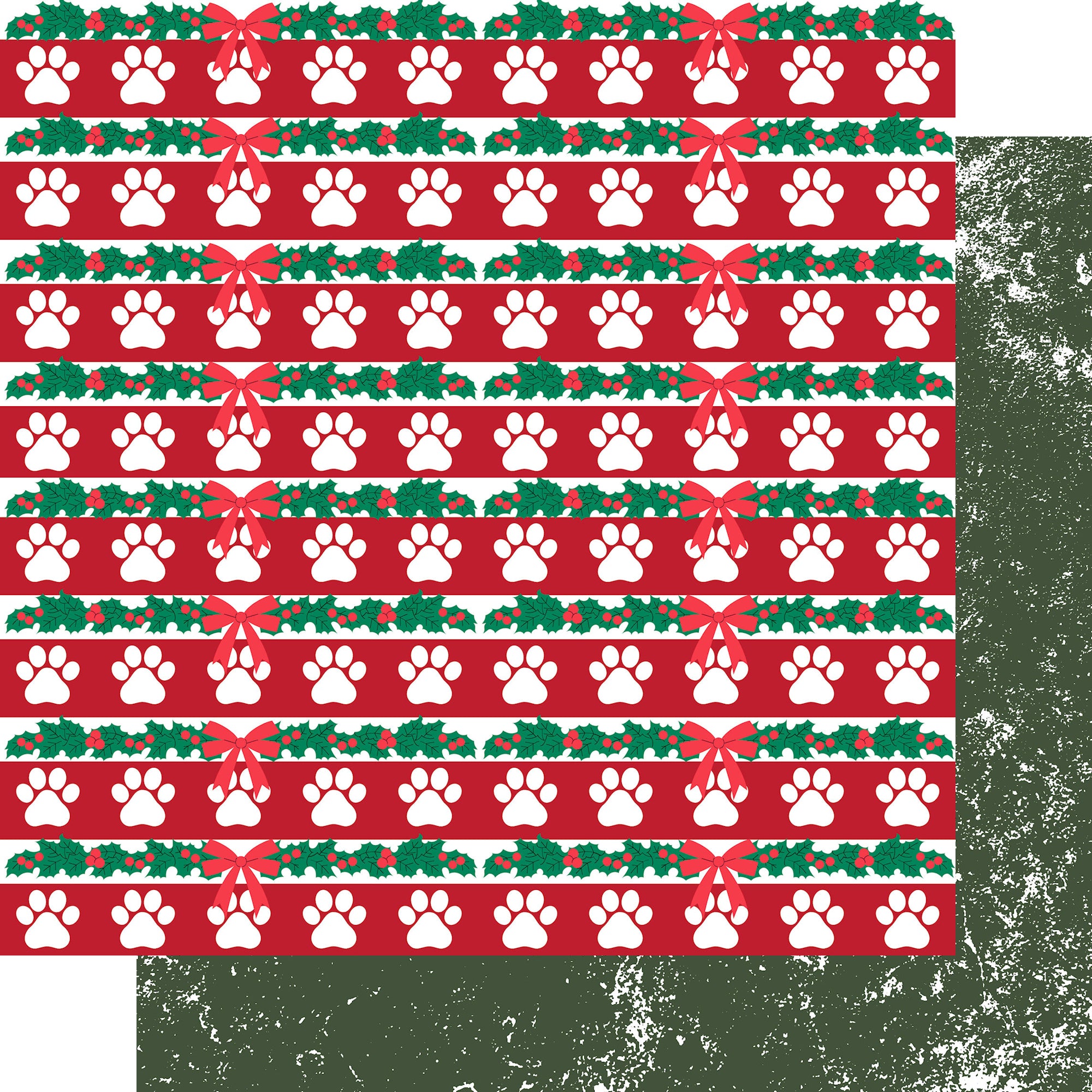 Merry Woofmas  Collection Merry Paws 12 x 12 Double-Sided Scrapbook Paper by SSC Designs