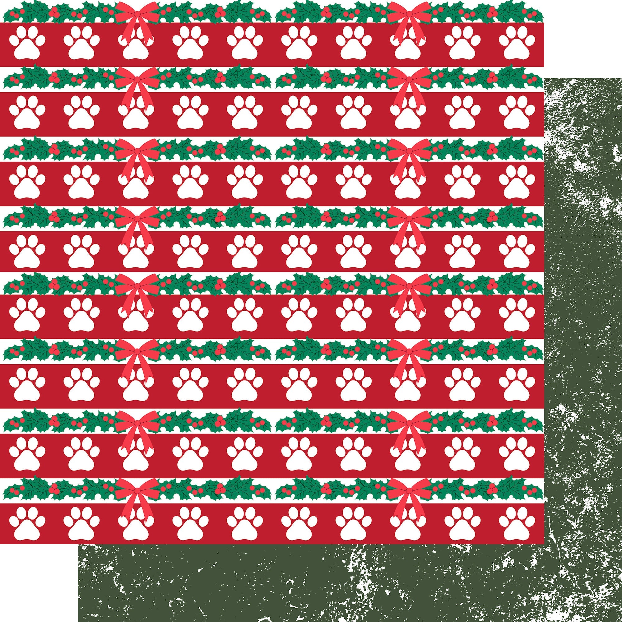 Merry Woofmas Collection Merry Paws 12 x 12 Double-Sided Scrapbook Paper by SSC Designs