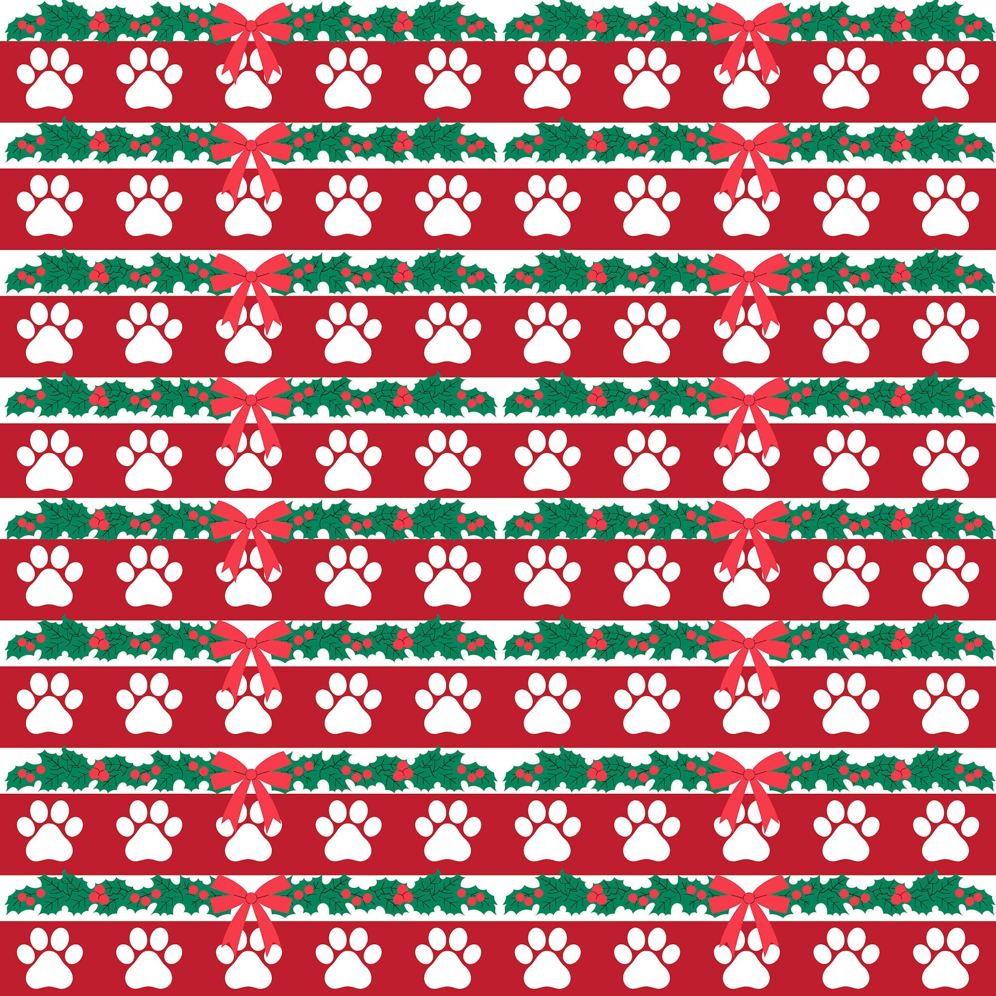 Merry Woofmas Collection Merry Paws 12 x 12 Double-Sided Scrapbook Paper by SSC Designs