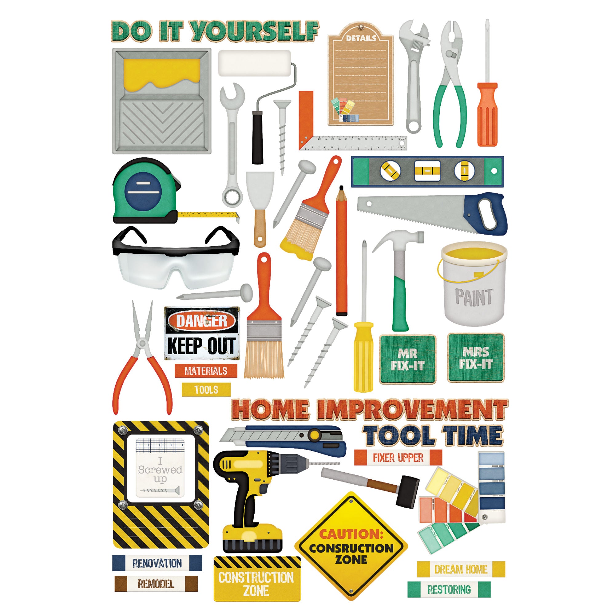 Home Improvement Collection Laser Cut Scrapbook Ephemera Embellishments by SSC Designs