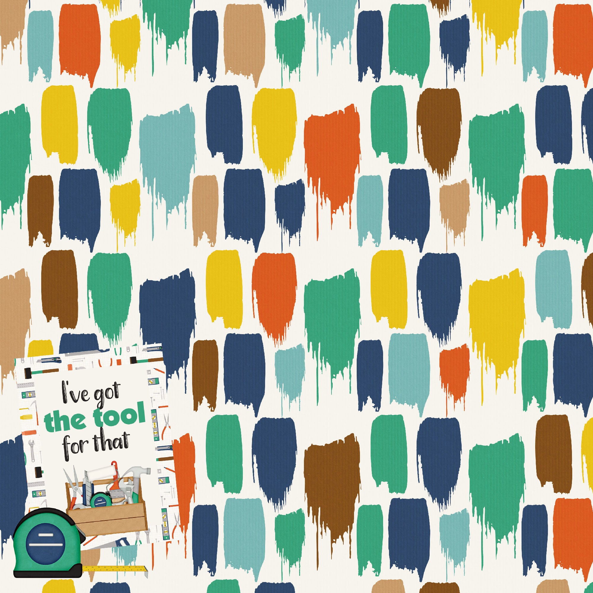 Home Improvement Collection Construction Zone 12 x 12 Double-Sided Scrapbook Paper by SSC Designs