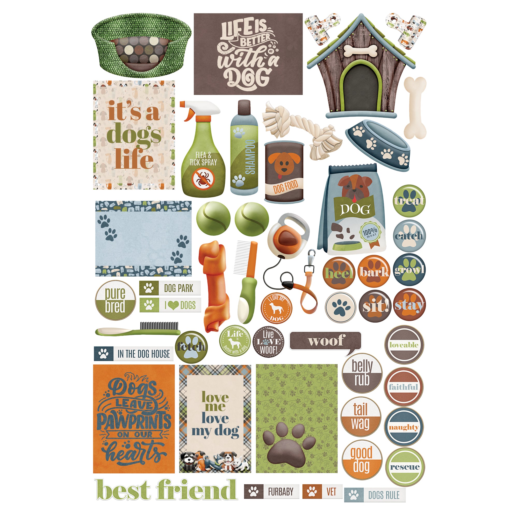 Dog Lover Collection Laser Cut Scrapbook Ephemera Embellishments by SSC Designs