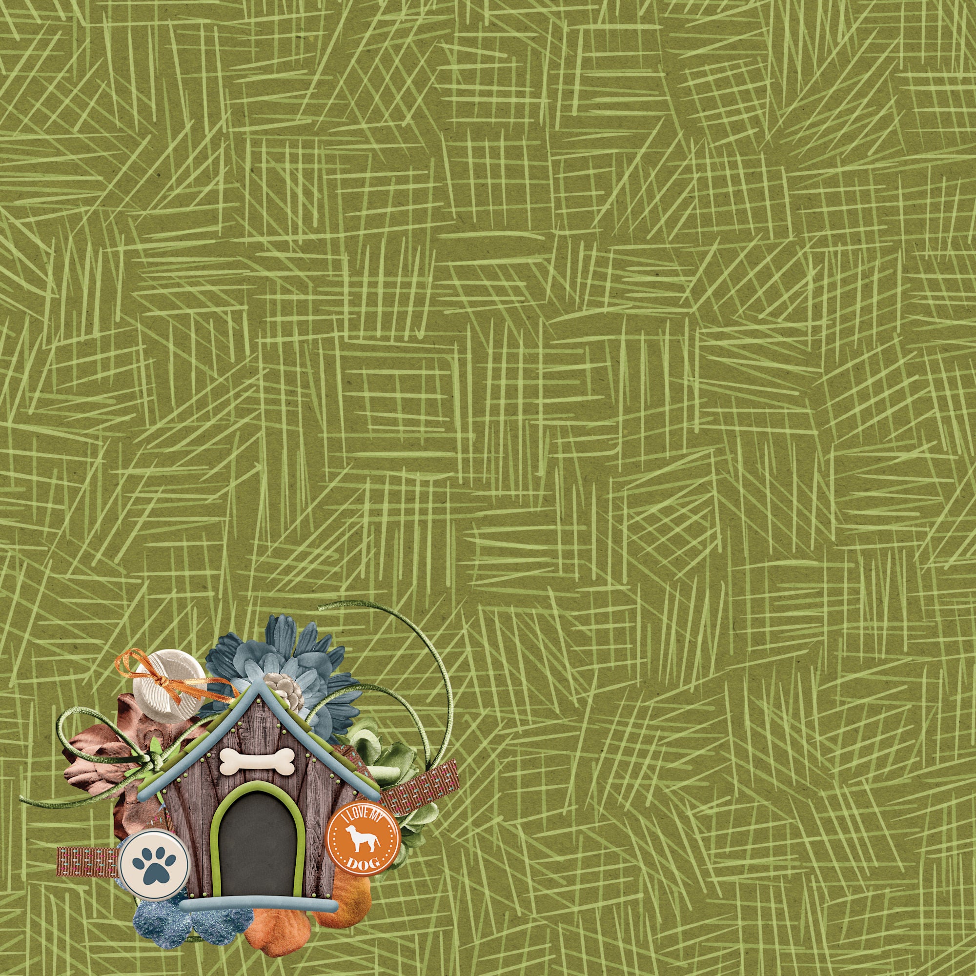 Dog Lover Collection In The Dog House 12 x 12 Double-Sided Scrapbook Paper by SSC Designs