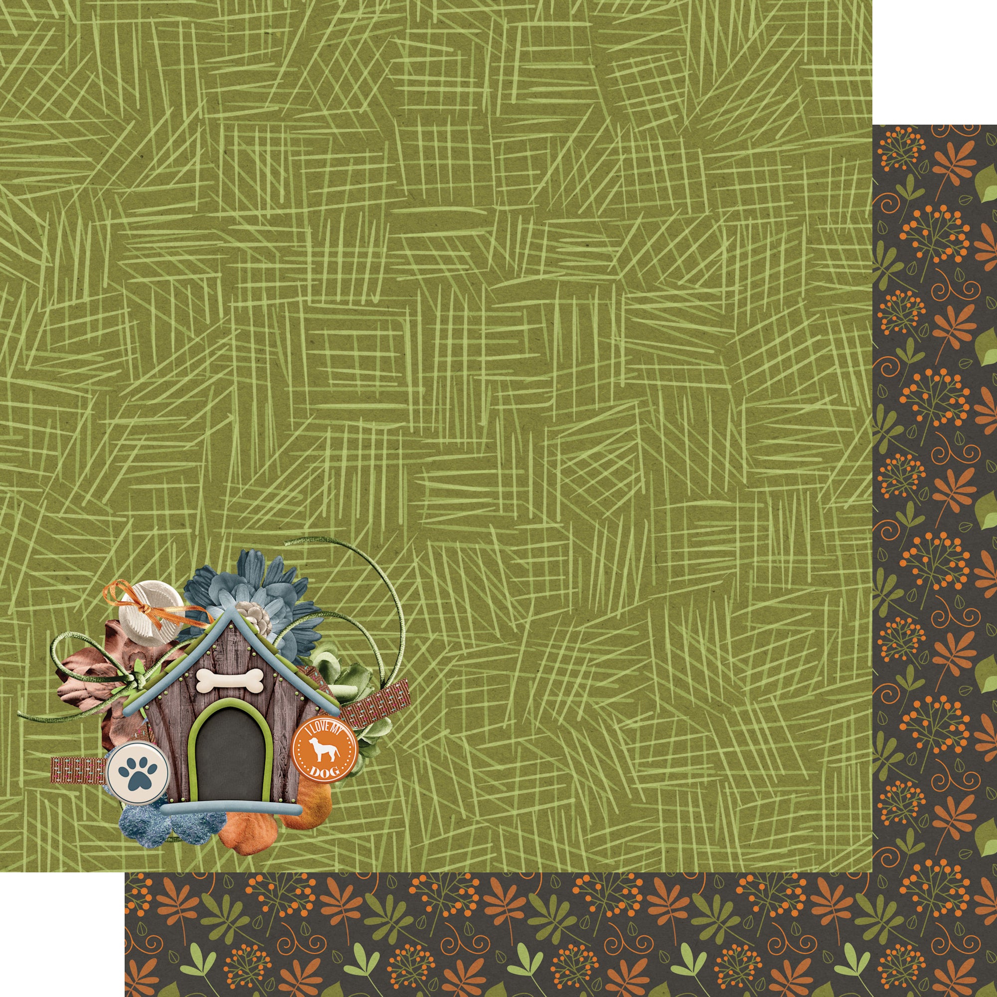 Dog Lover Collection In The Dog House 12 x 12 Double-Sided Scrapbook Paper by SSC Designs