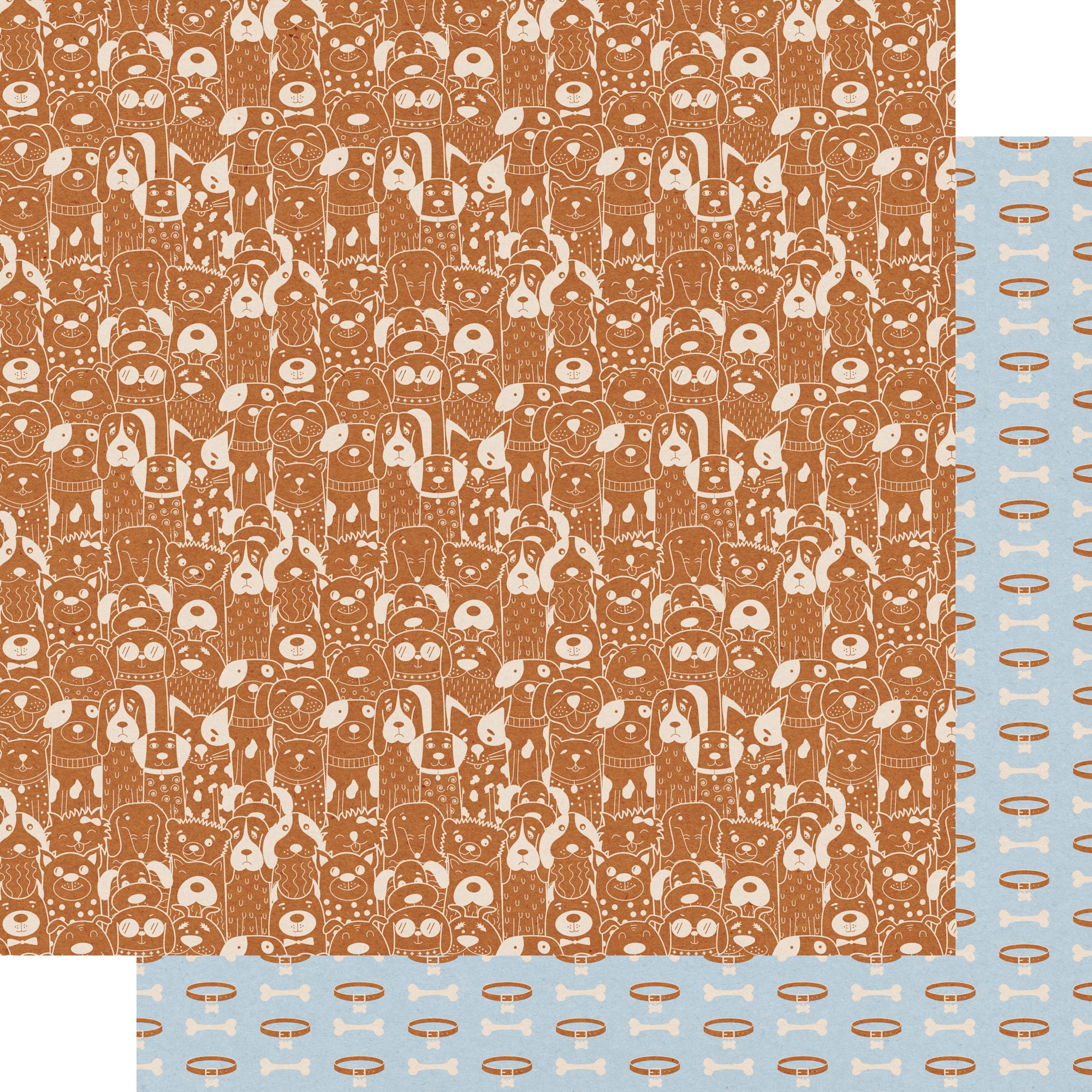 Dog Lover Collection Collars & Bones 12 x 12 Double-Sided Scrapbook Paper by SSC Designs