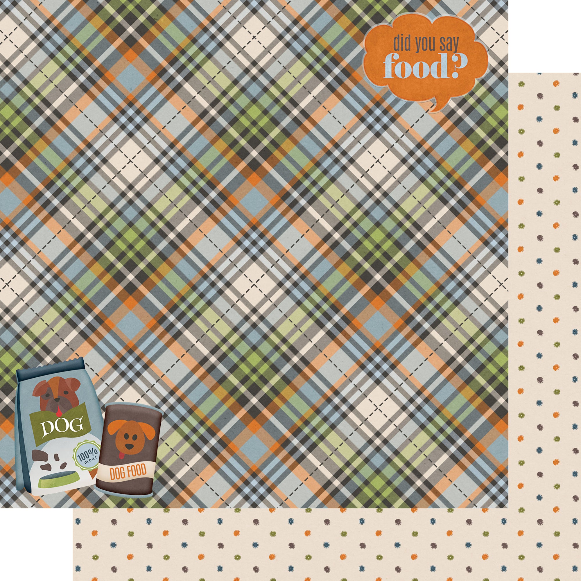 Dog Lover Collection Treat Jar Treasures 12 x 12 Double-Sided Scrapbook Paper by SSC Designs