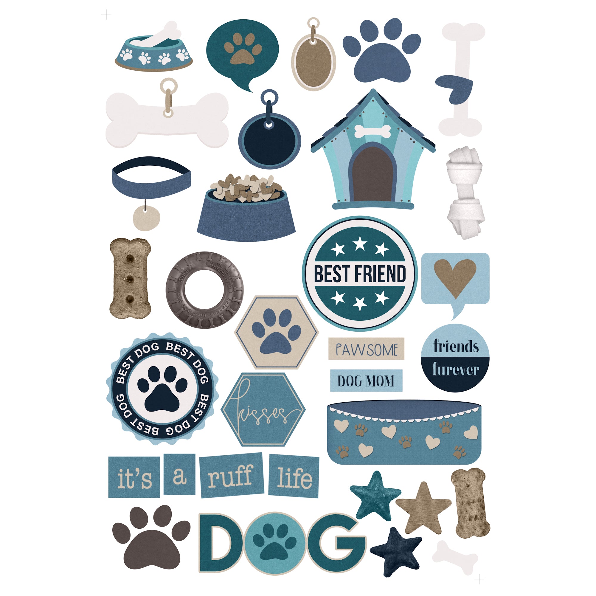 Dog Mom Collection Laser Cut Scrapbook Ephemera Embellishments by SSC Designs