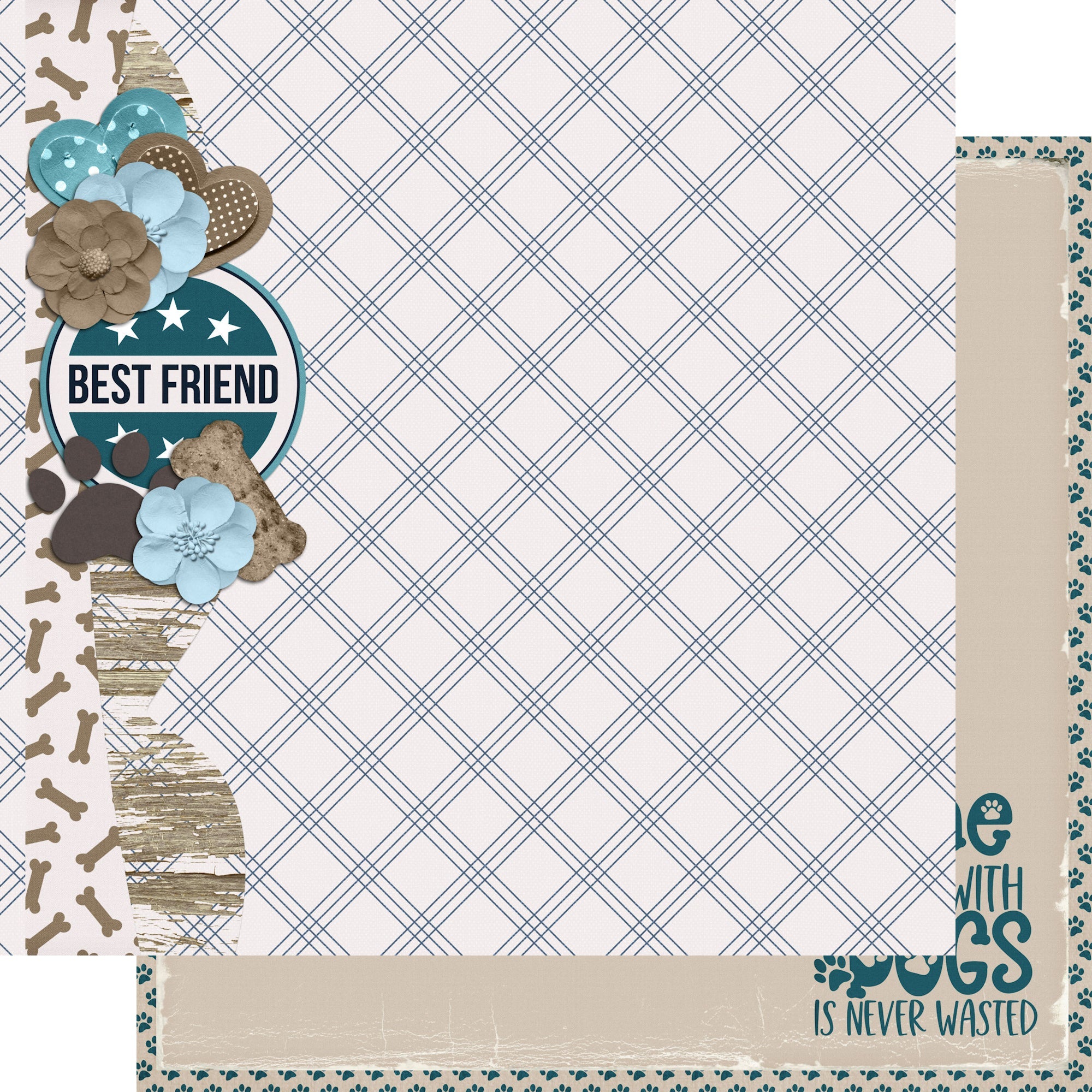 Dog Mom Collection Best Friend 12 x 12 Double-Sided Scrapbook Paper by SSC Designs