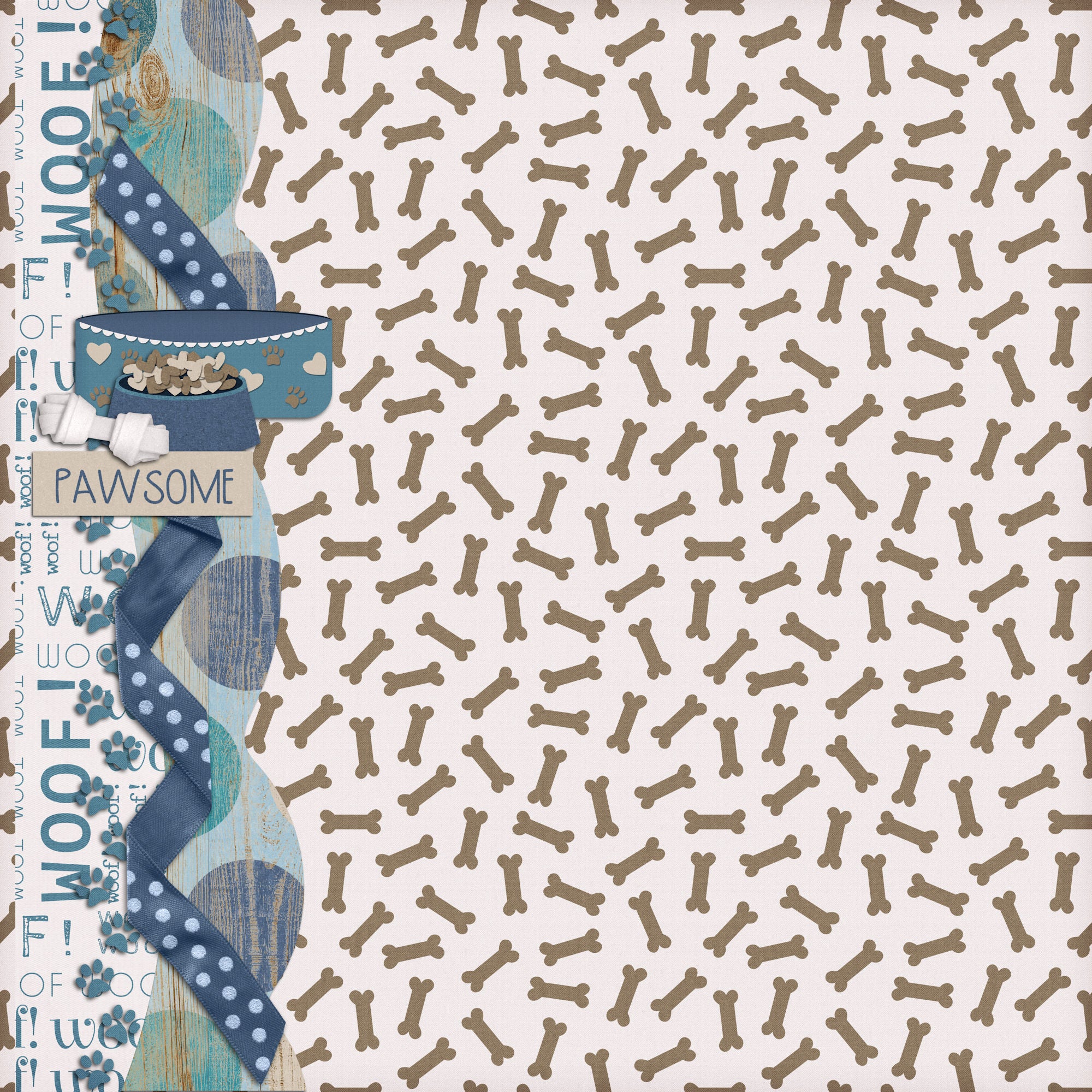 Dog Mom Collection You Had Me At Woof 12 x 12 Double-Sided Scrapbook Paper by SSC Designs