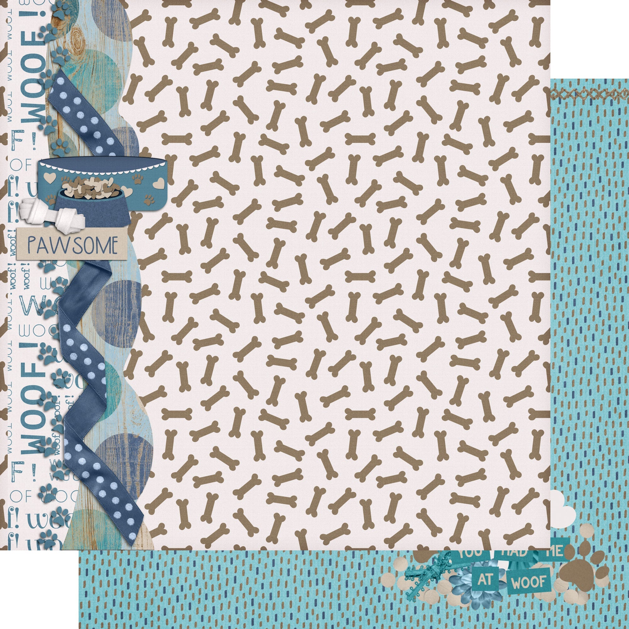 Dog Mom Collection You Had Me At Woof 12 x 12 Double-Sided Scrapbook Paper by SSC Designs