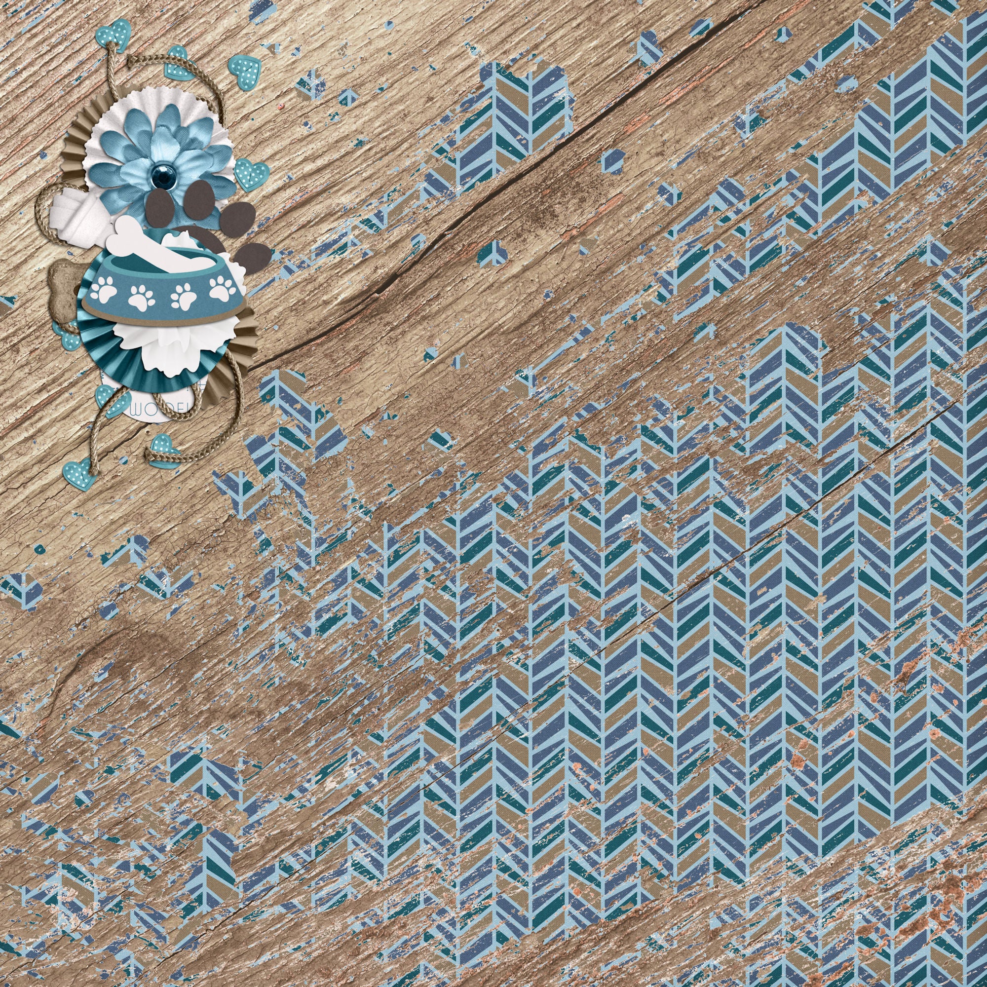 Dog Mom Collection Dog Bark Border 12 x 12 Double-Sided Scrapbook Paper by SSC Designs