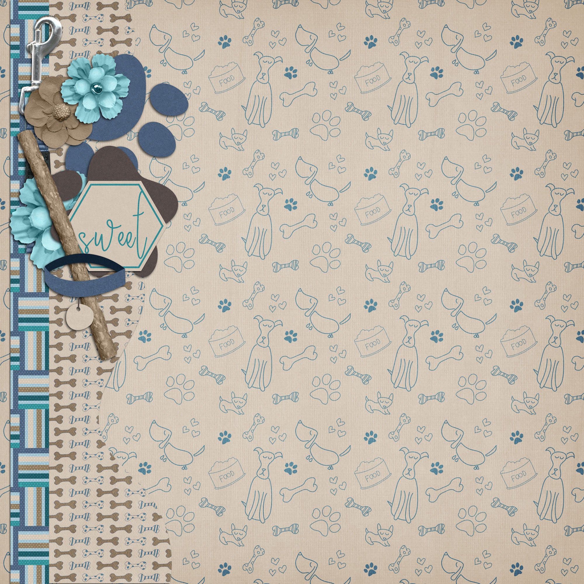 Dog Mom Collection Life Is Better With A Dog 12 x 12 Double-Sided Scrapbook Paper by SSC Designs