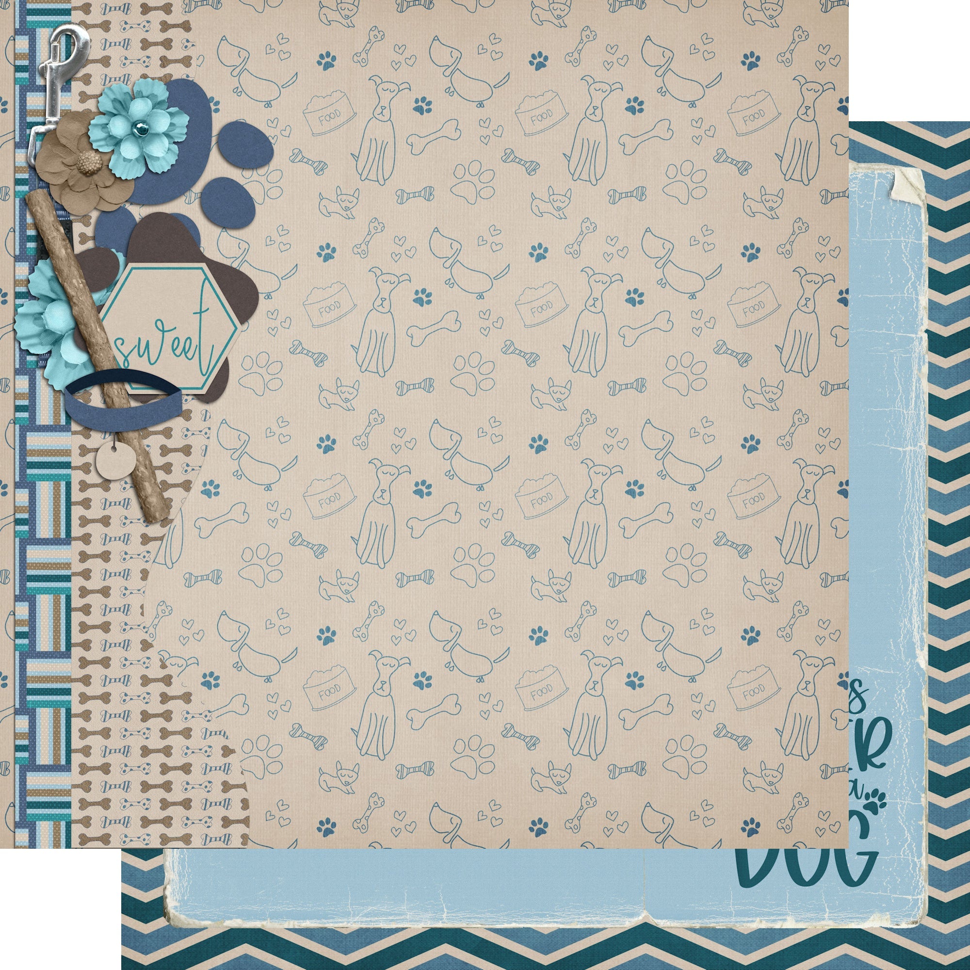 Dog Mom Collection Life Is Better With A Dog 12 x 12 Double-Sided Scrapbook Paper by SSC Designs