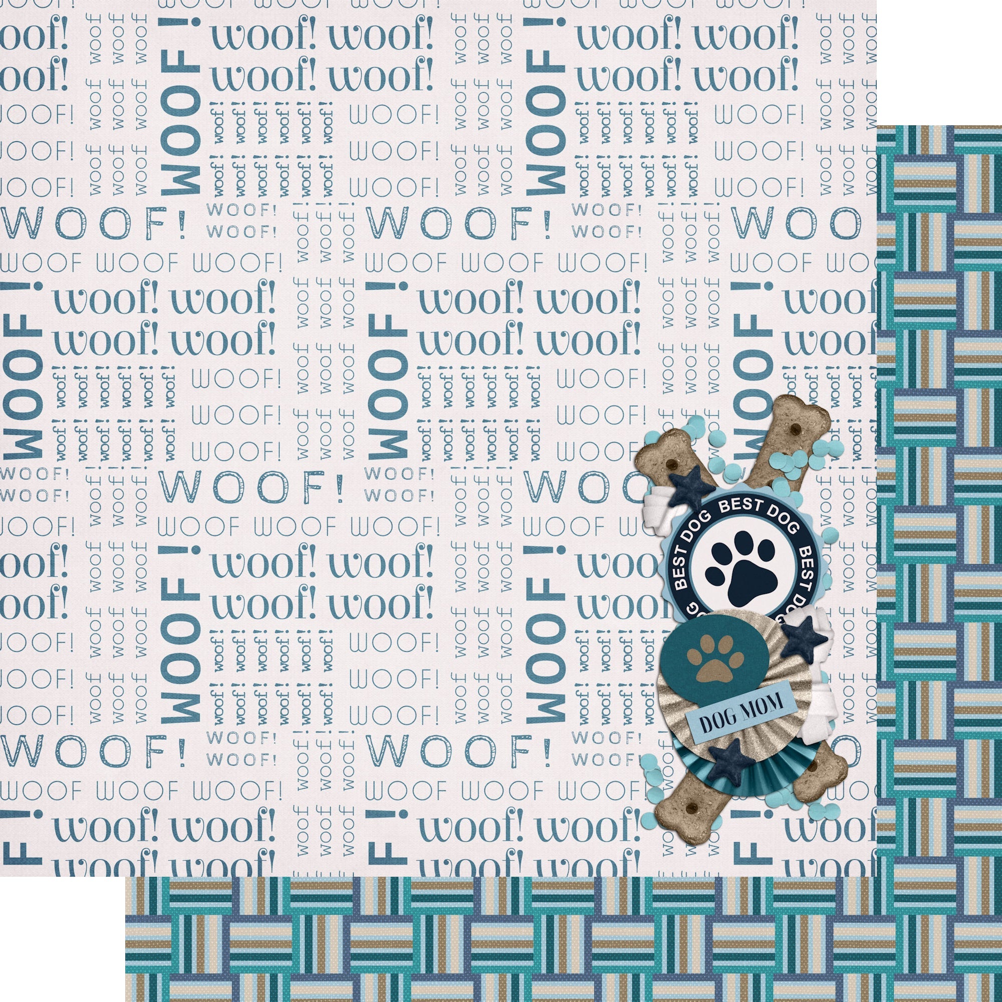 Dog Mom Collection Dog Mom Collage 12 x 12 Double-Sided Scrapbook Paper by SSC Designs