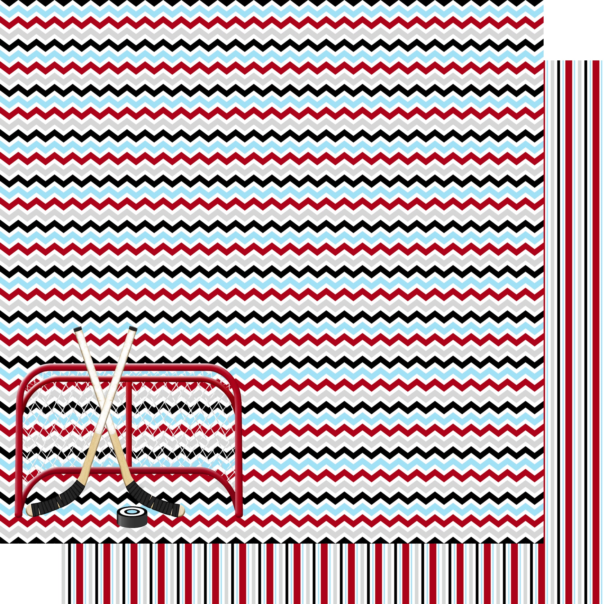 Drop The Puck 12 x 12 Scrapbook Paper & Embellishment Kit by SSC Designs