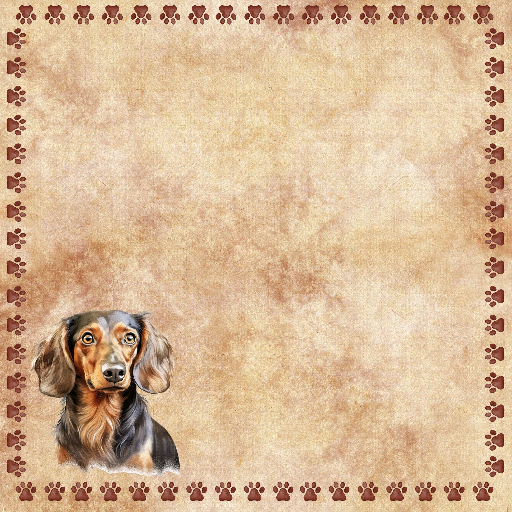 Dog Breeds Collection Dachshund 12 x 12 Double-Sided Scrapbook Paper by SSC Designs