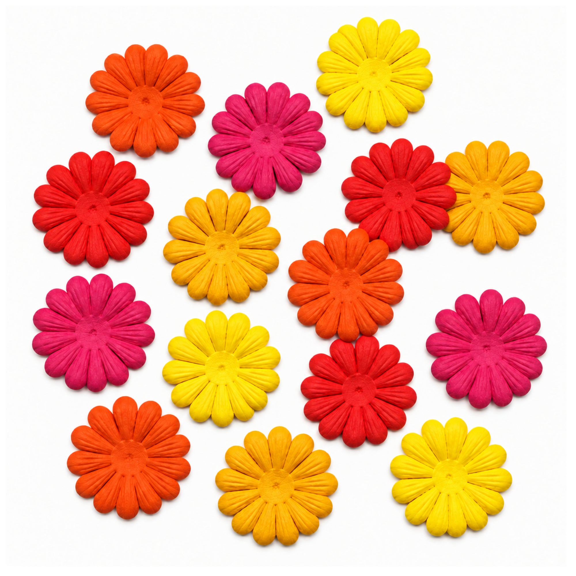 Petal Party Collection Tropical Punch 1.50" Daisy Flowers - Pkg. of 25