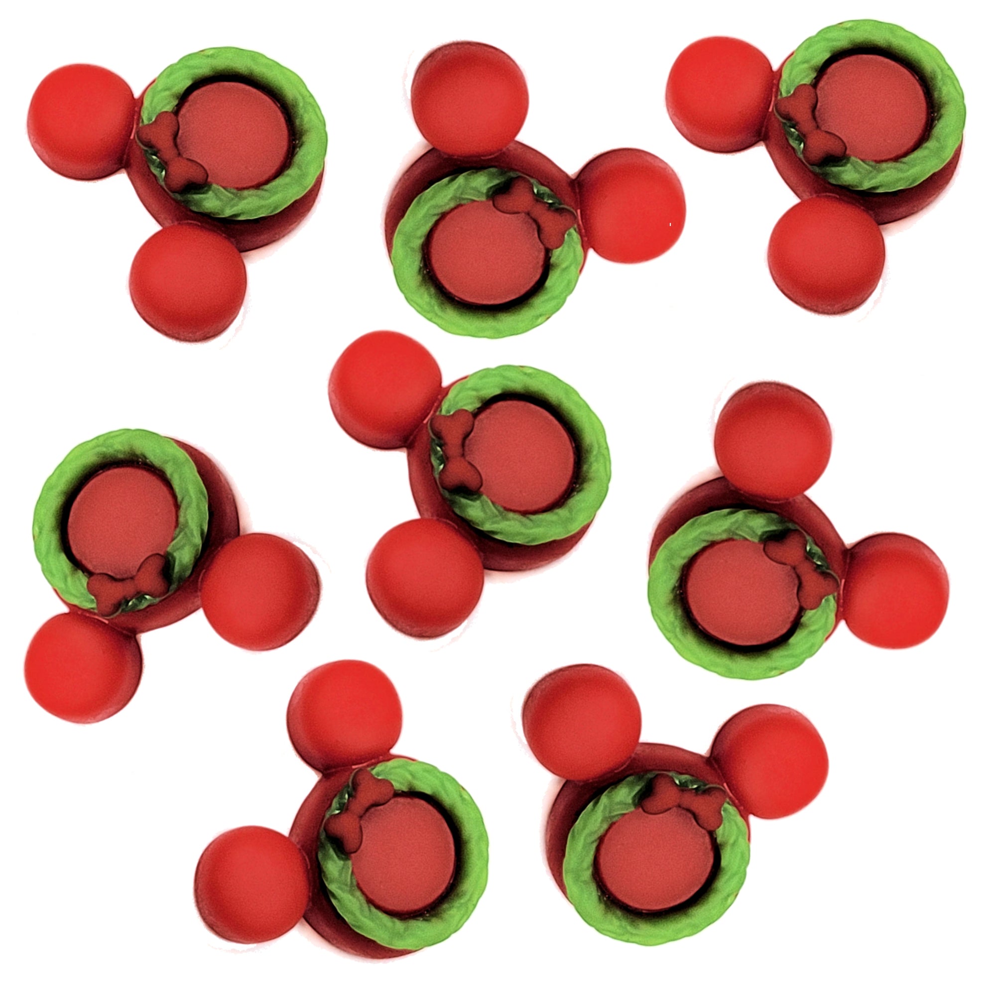 Disneyana Collection Mouse Ear Wreaths Flatback Scrapbook Buttons by SSC Designs - 8 Pieces