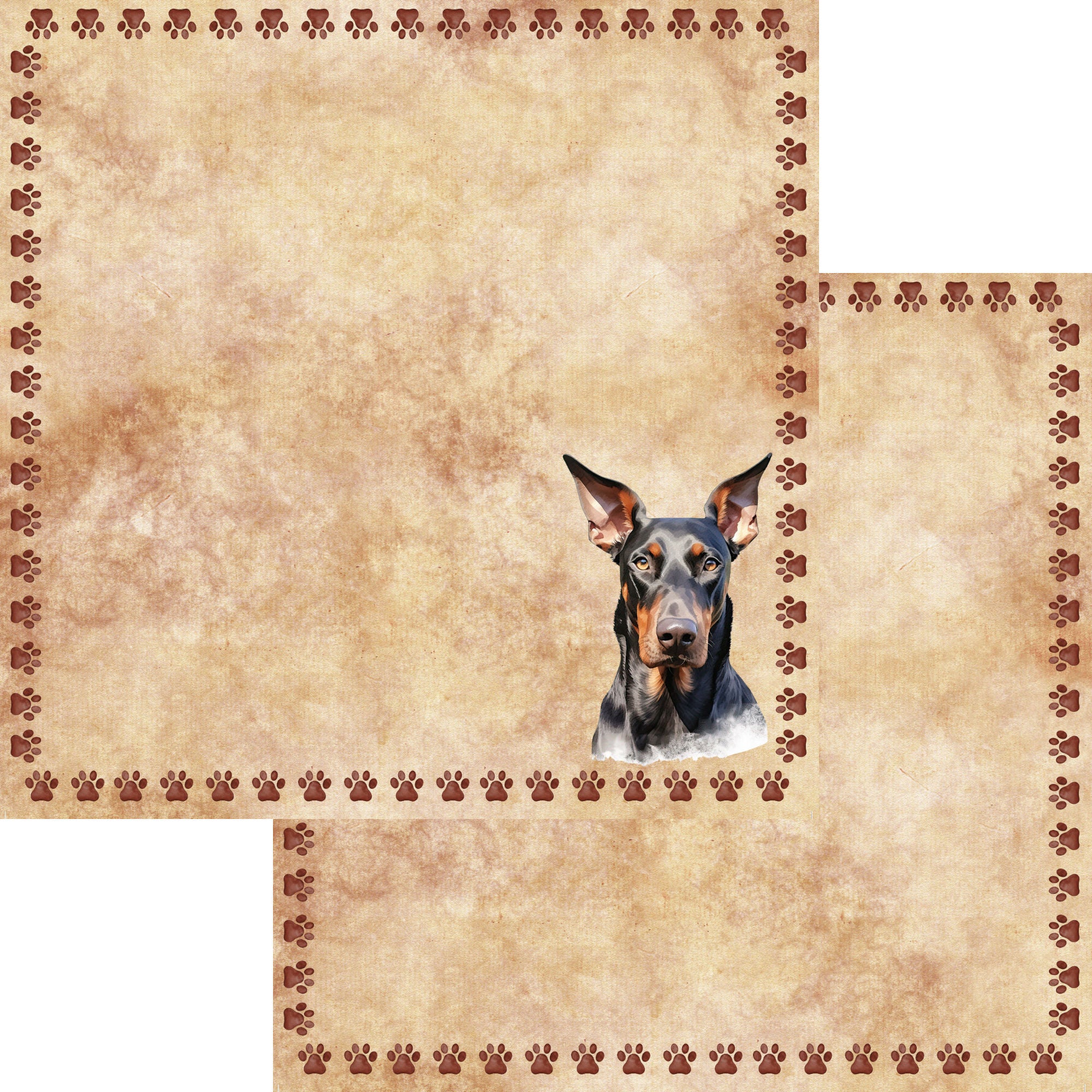 Dog Breeds Collection Doberman 12 x 12 Double-Sided Scrapbook Paper by SSC Designs