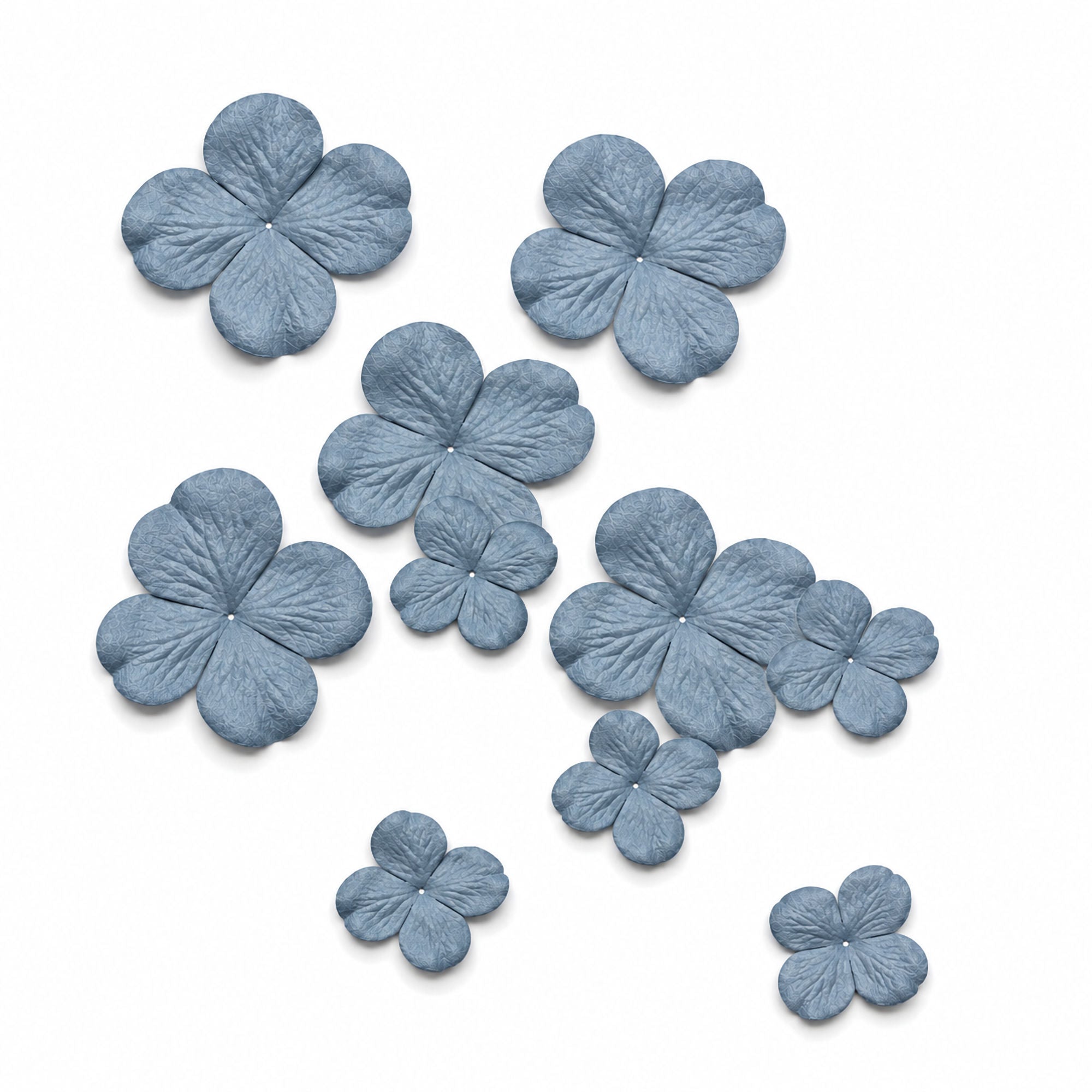 Petal Party Collection Dusty Blue 1", 1.75" Hydrangea Flowers - Pkg. of 20