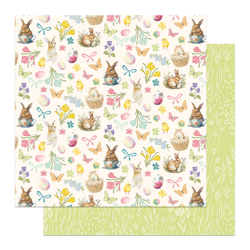 Easter Sunday Collection Cotton Tail 12 x 12 Double-Sided Scrapbook Paper by Photo Play Paper
