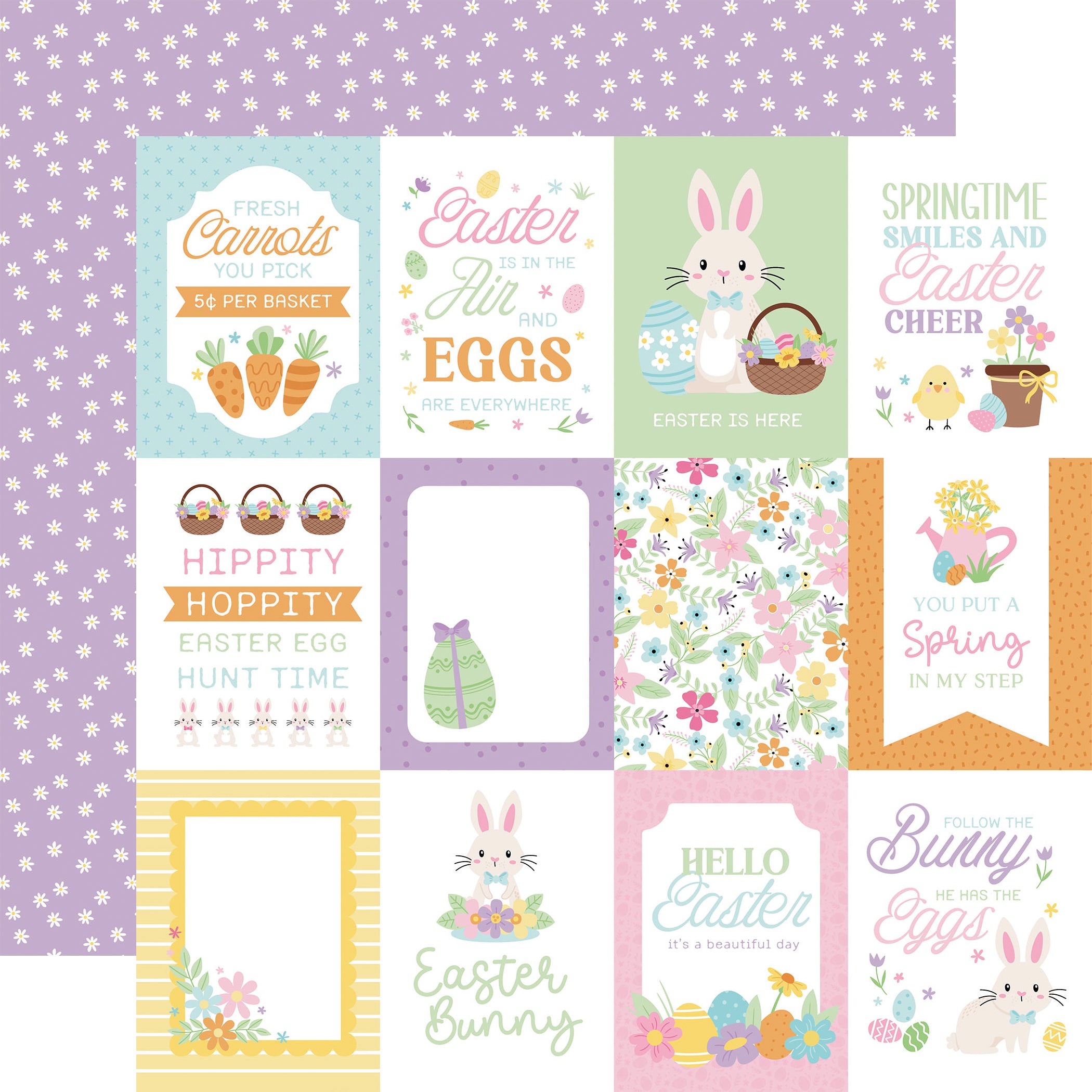 Easter Basket Scrapbook Paper & Sticker Collection Kit by Echo Park Paper - 13 Pieces