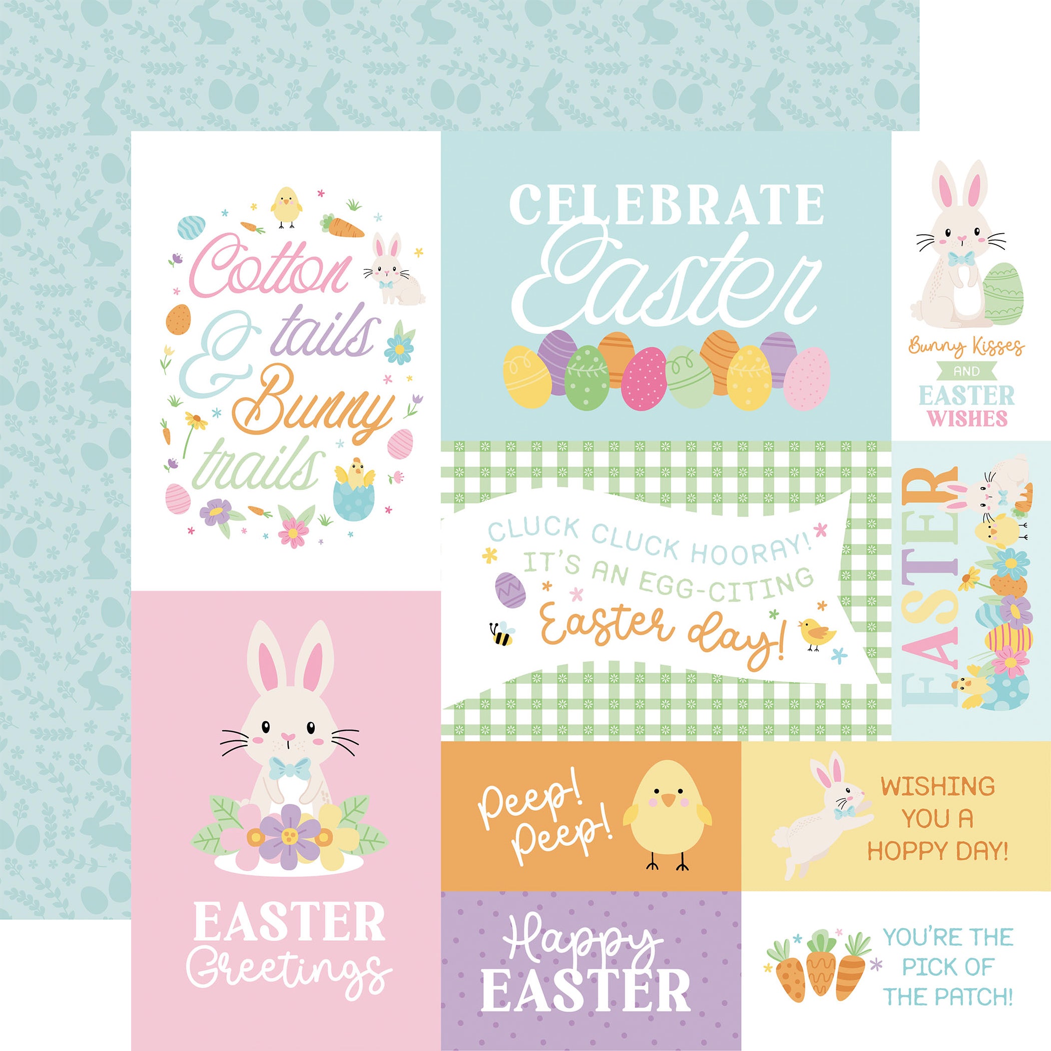 Easter Basket Scrapbook Paper & Sticker Collection Kit by Echo Park Paper - 13 Pieces