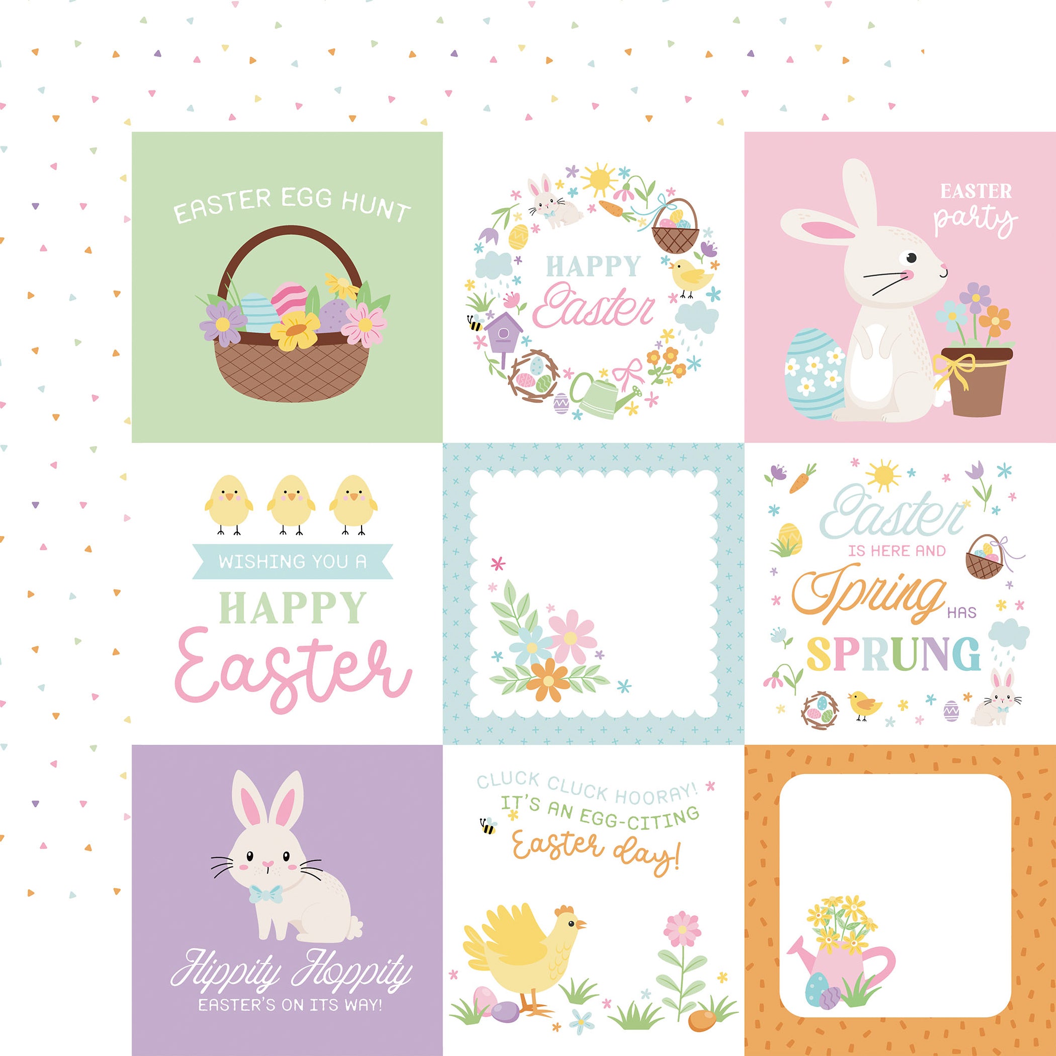 Easter Basket Scrapbook Paper & Sticker Collection Kit by Echo Park Paper - 13 Pieces