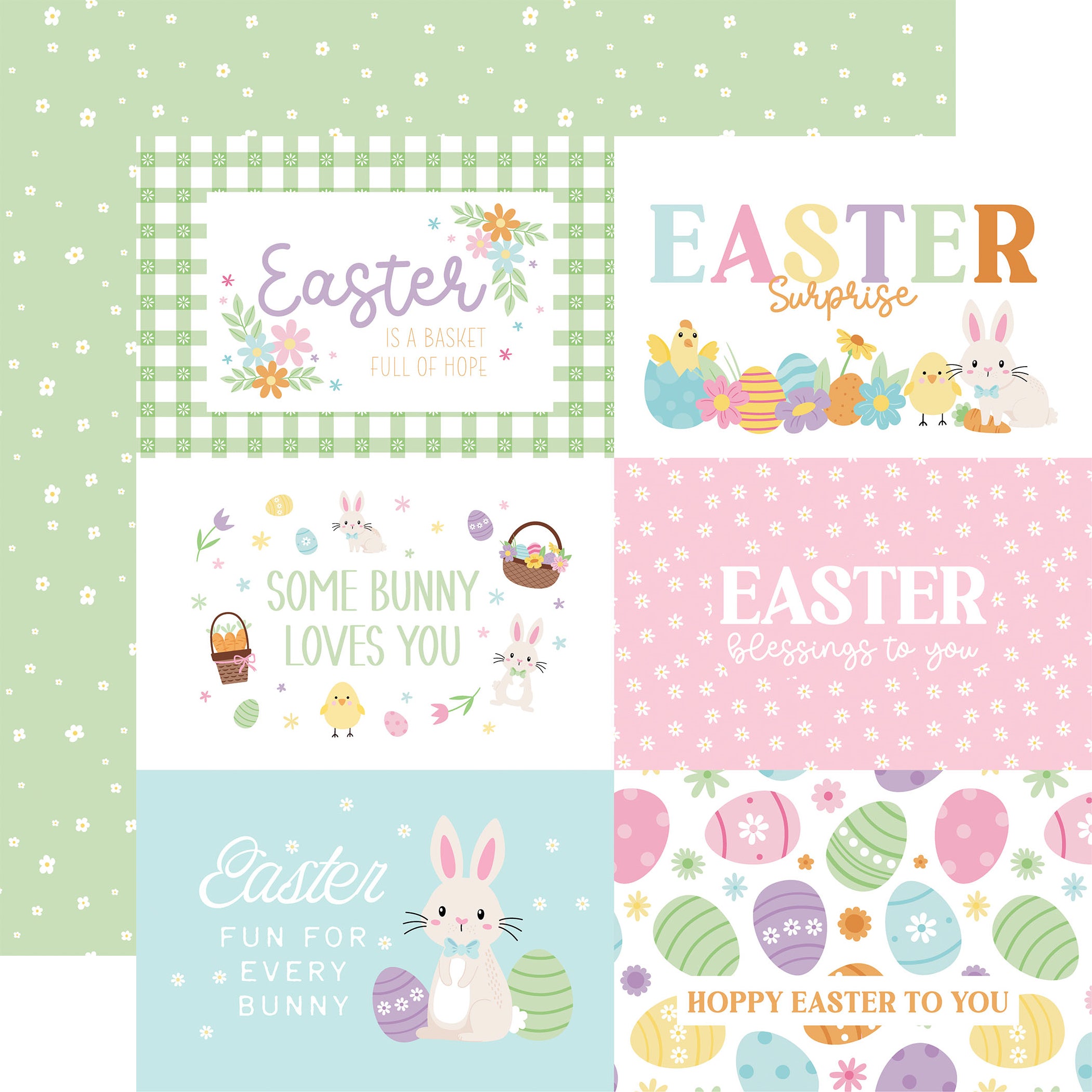 Easter Basket Scrapbook Paper & Sticker Collection Kit by Echo Park Paper - 13 Pieces