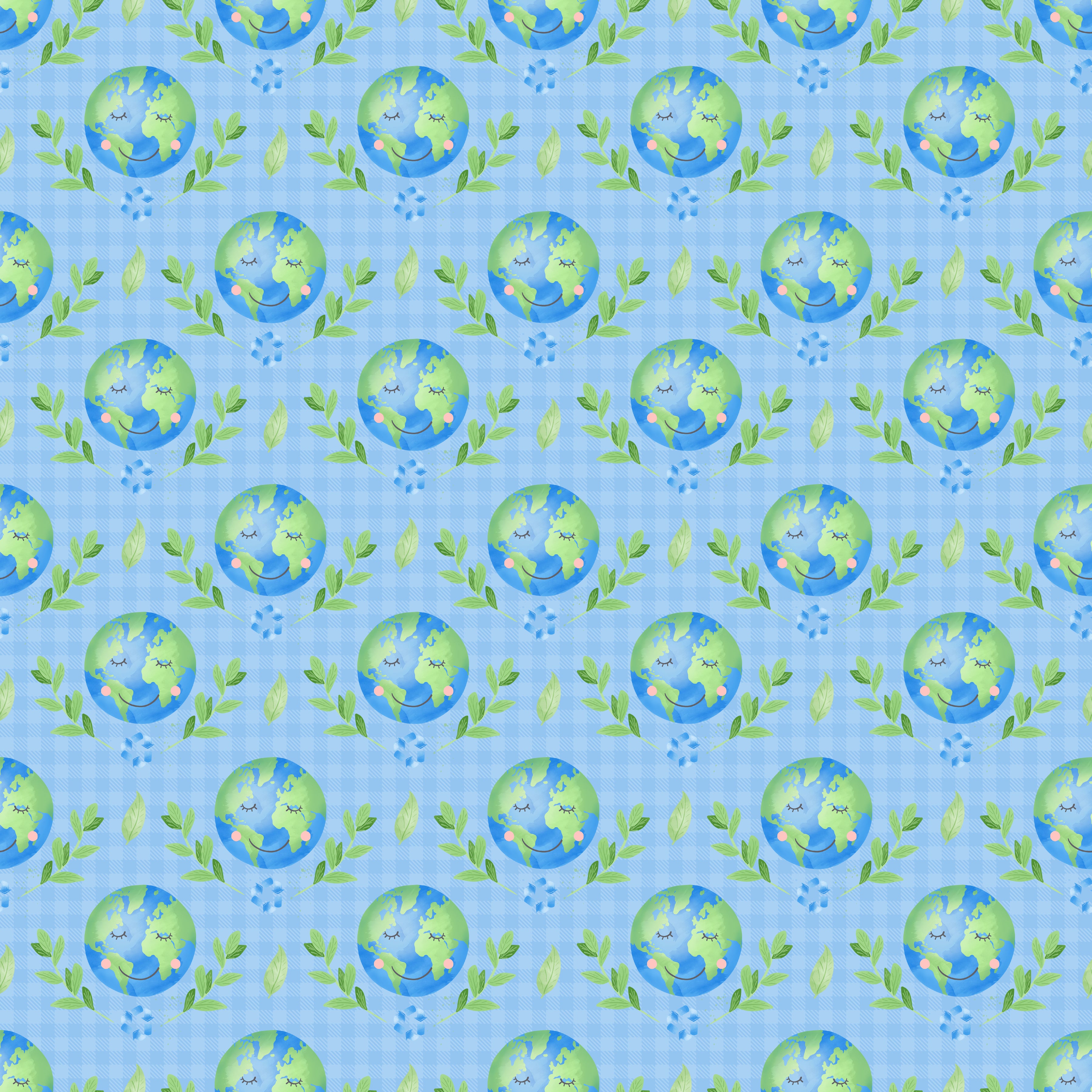 Earth Day Collection Earth Smiles When We Recycle 12 x 12 Double-Sided Scrapbook Paper by SSC Designs