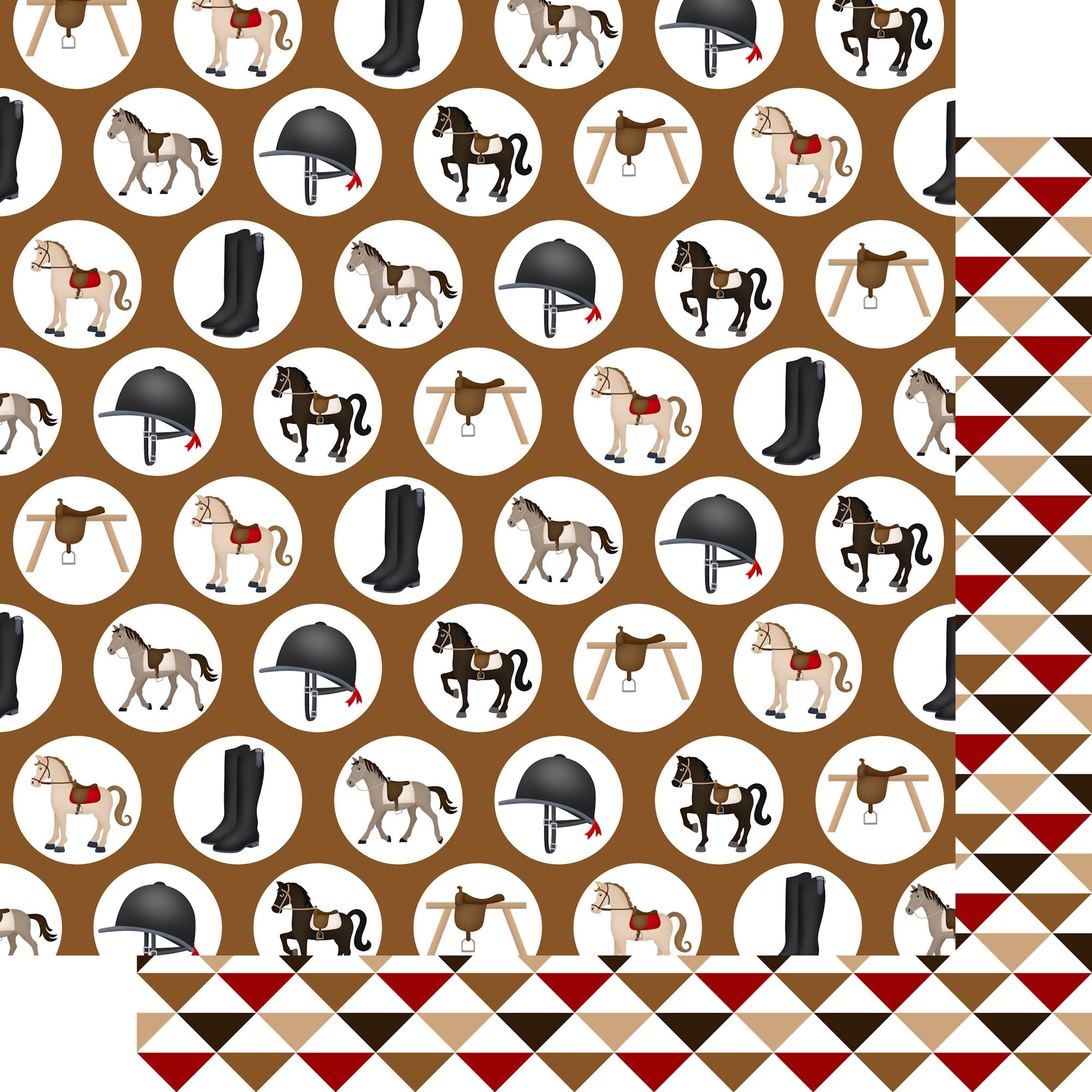 Equestrian Collection Equestrian Icons 12 x 12 Double-Sided Scrapbook Paper by SSC Designs