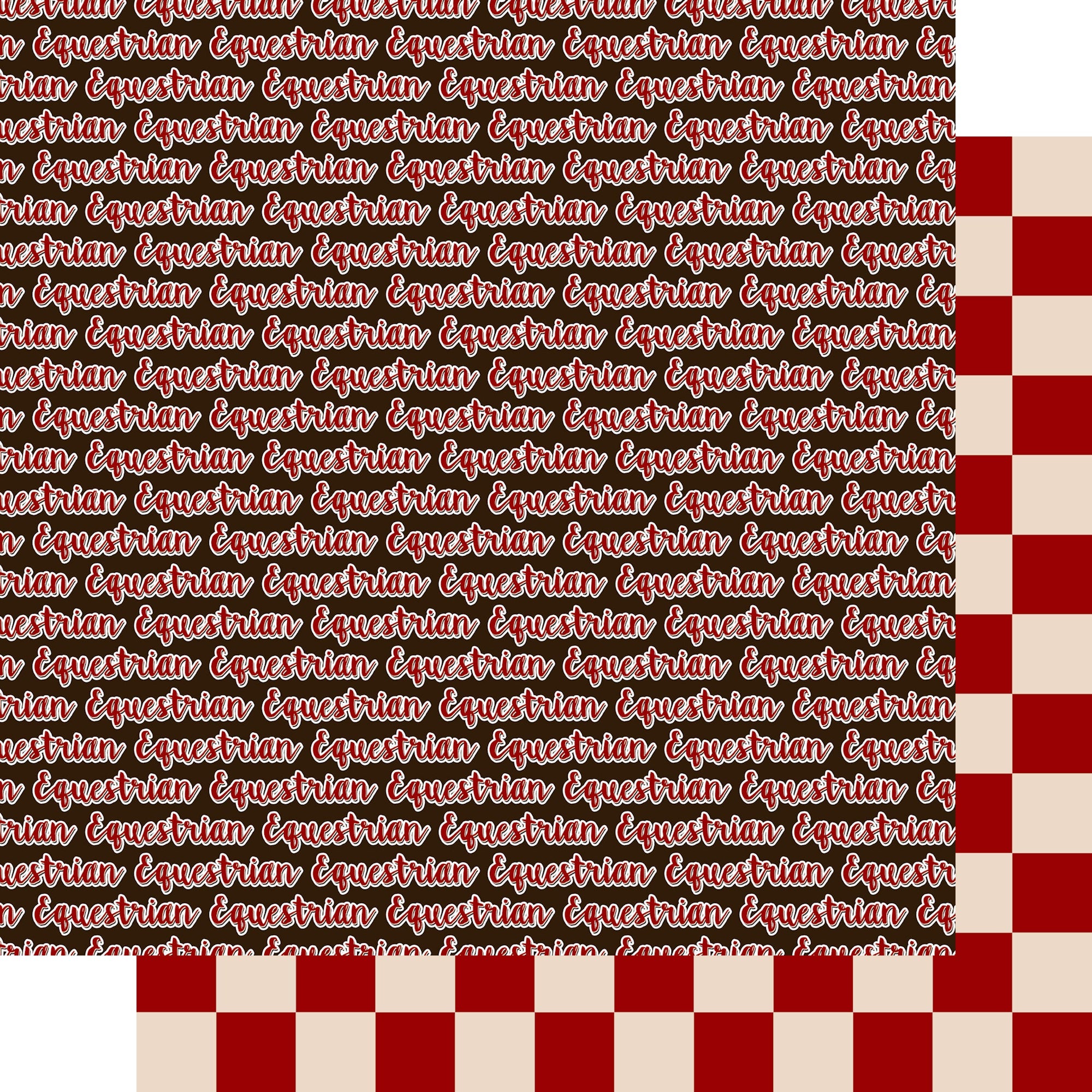 Equestrian Collection Equestrian Title 12 x 12 Double-Sided Scrapbook Paper by SSC Designs