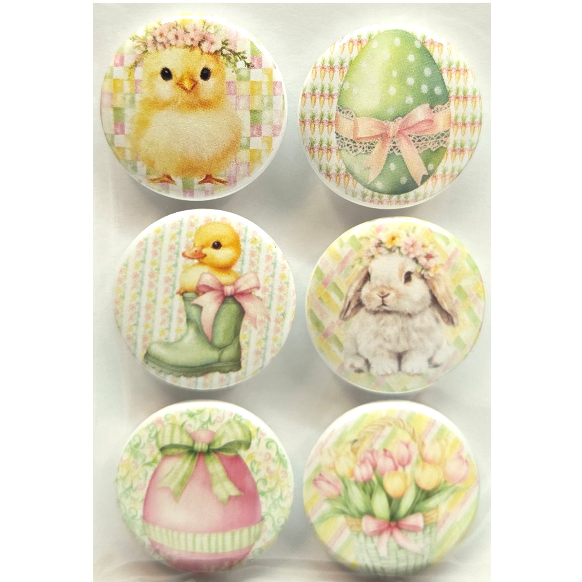 Easter Garden Collection Button Bubbles 1" Self-Adhesive Scrapbook Embellishments by MH Flair & More