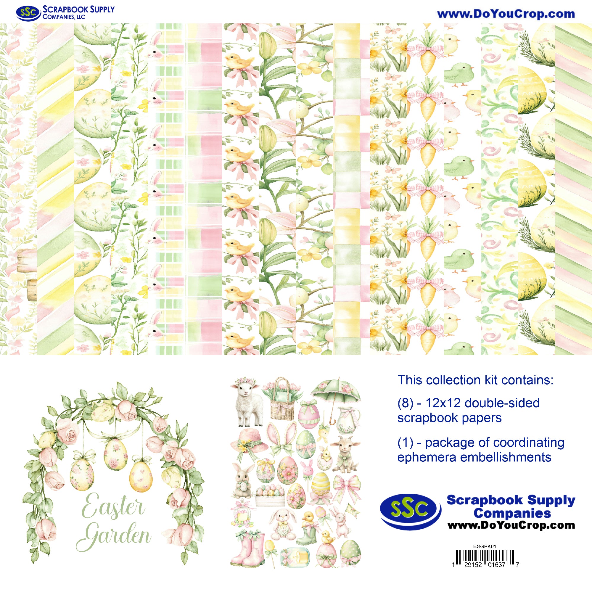 Easter Garden 12 x 12 Scrapbook Paper & Embellishment Kit by SSC Designs