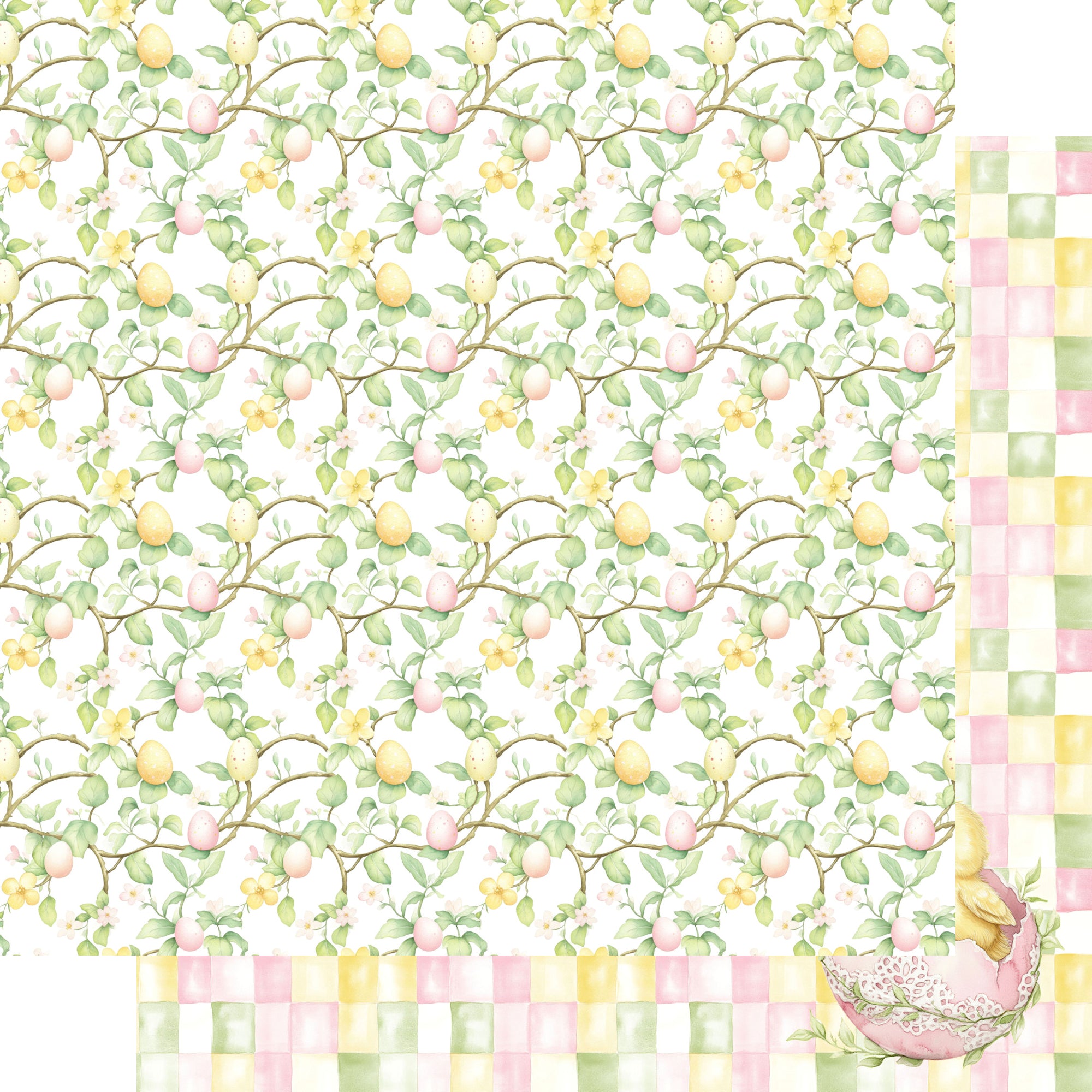 Easter Garden Collection Springtime Wishes 12 x 12 Double-Sided Scrapbook Paper by SSC Designs