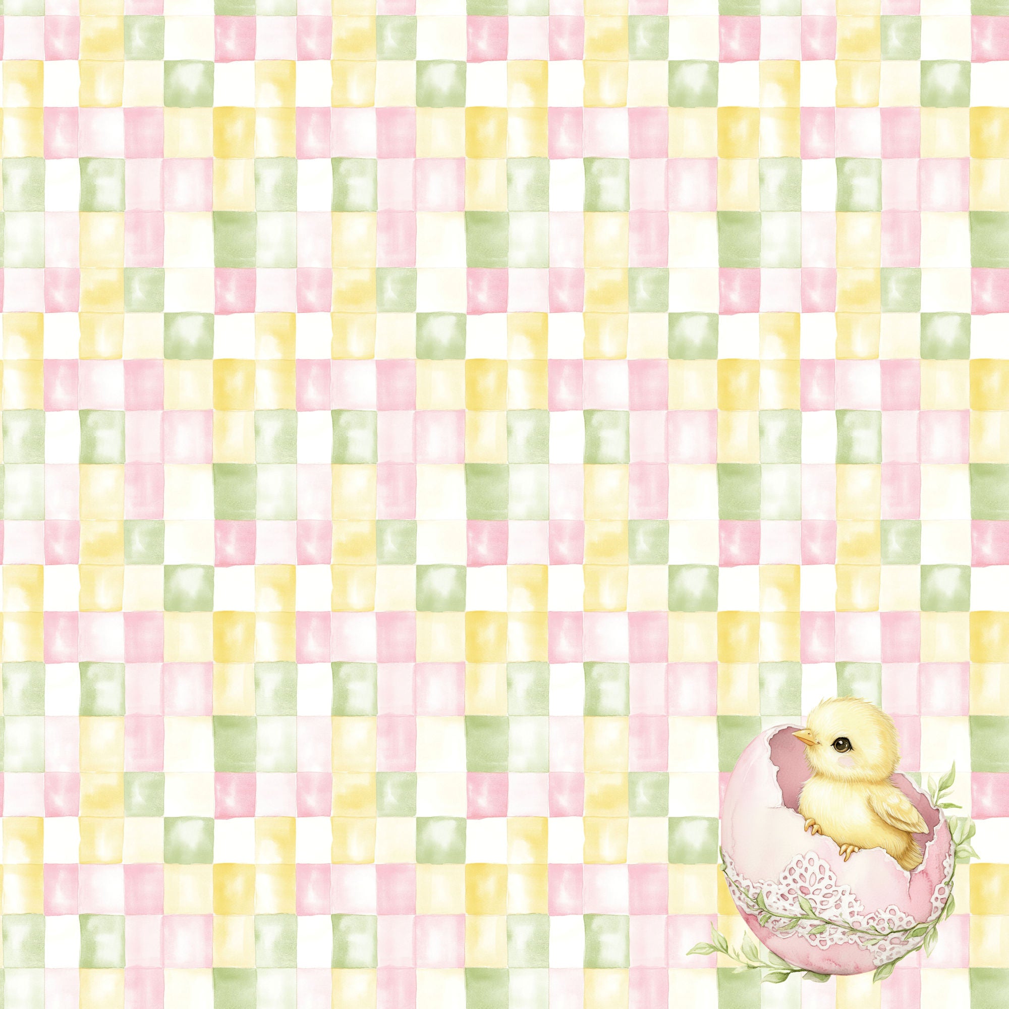 Easter Garden Collection Springtime Wishes 12 x 12 Double-Sided Scrapbook Paper by SSC Designs