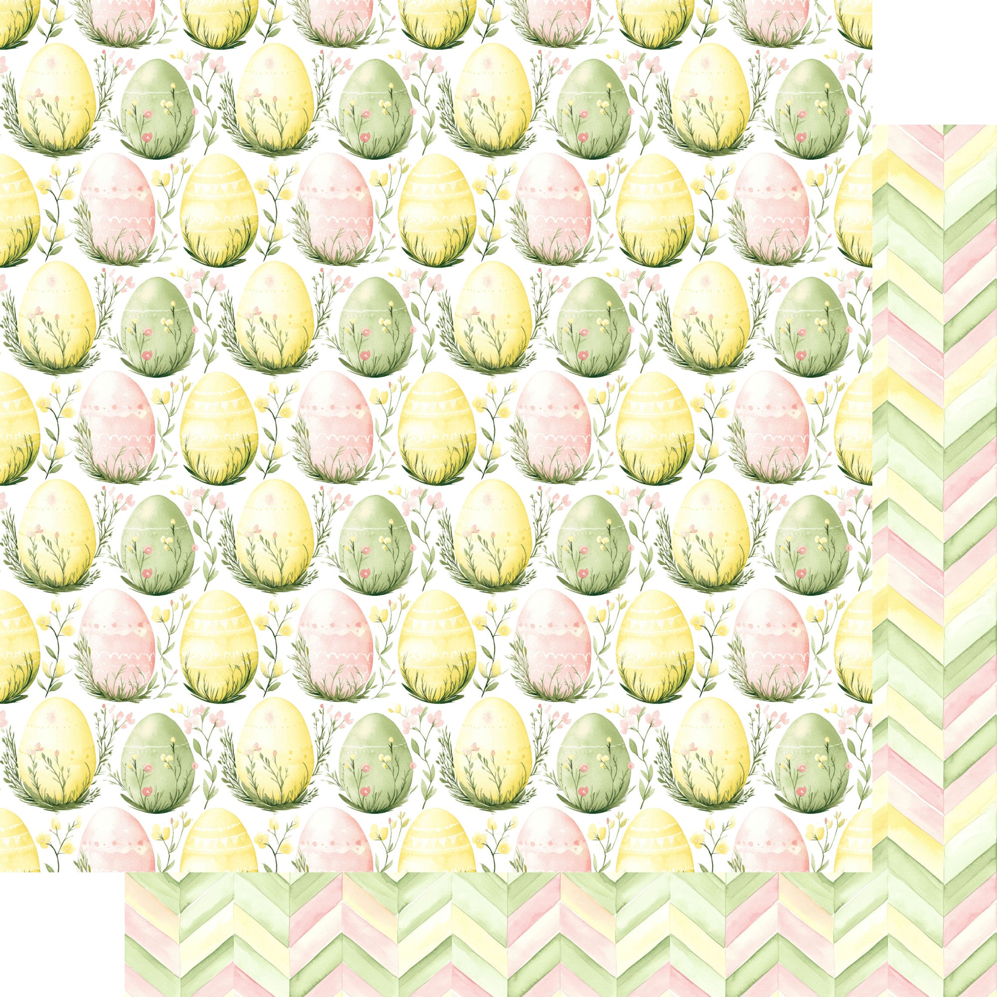 Easter Garden Collection Egg Blossoms 12 x 12 Double-Sided Scrapbook Paper by SSC Designs