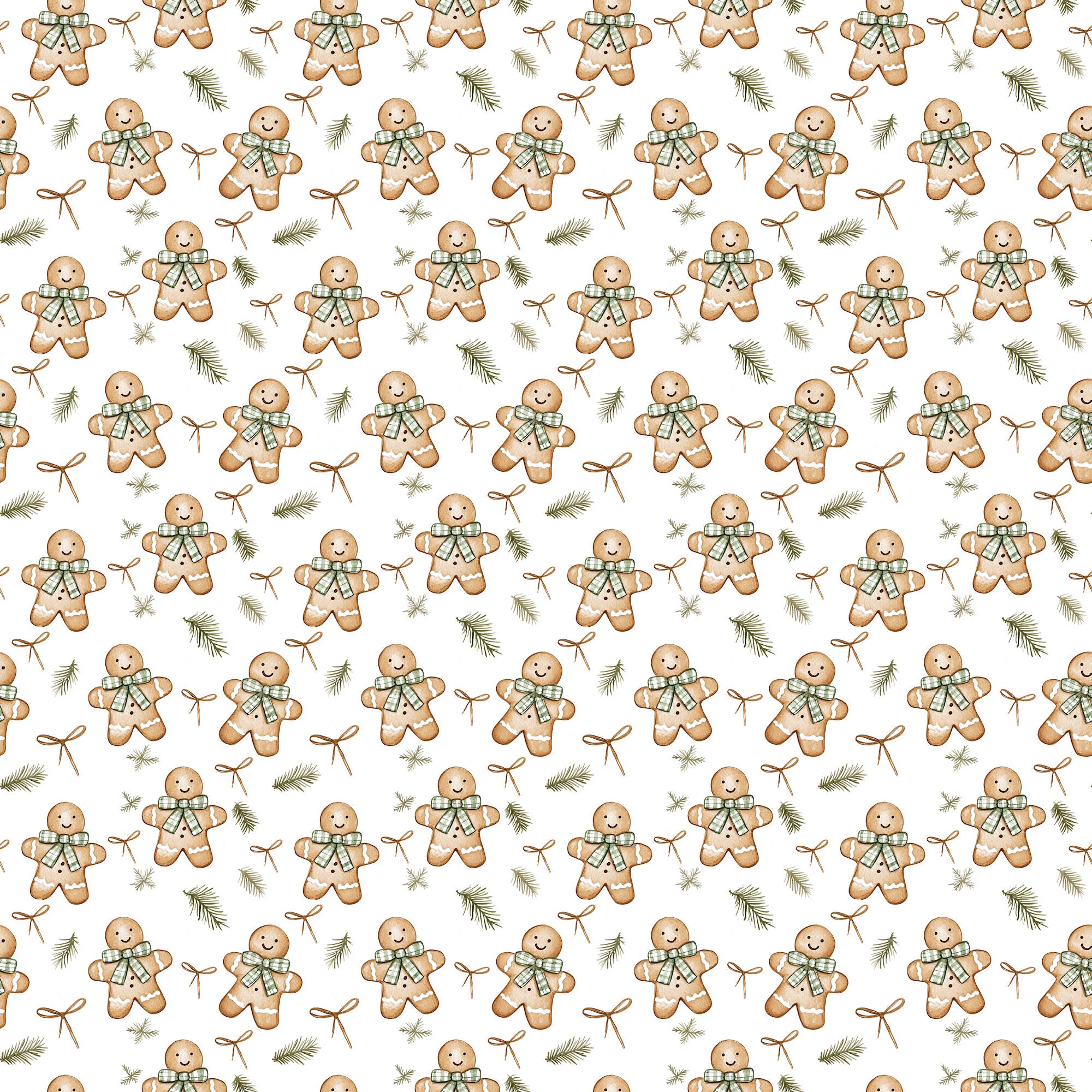 Evergreen Christmas Collection Gingerbread Greetings 12 x 12 Double-Sided Scrapbook Paper by SSC Designs