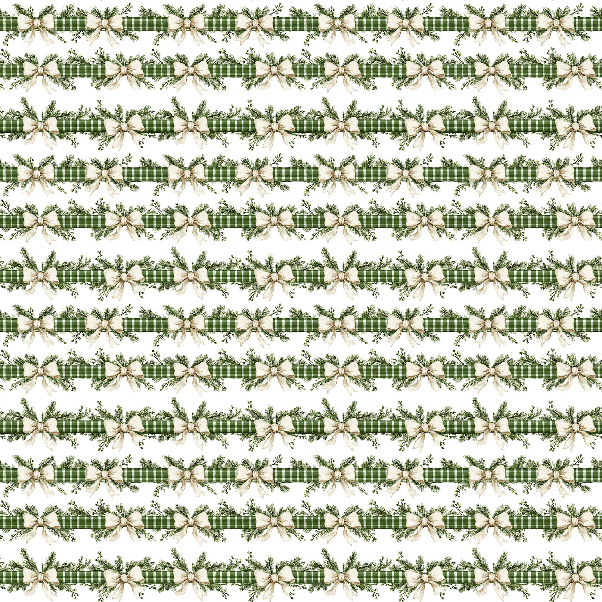 Evergreen Christmas Collection Tied With A Bow 12 x 12 Double-Sided Scrapbook Paper by SSC Designs