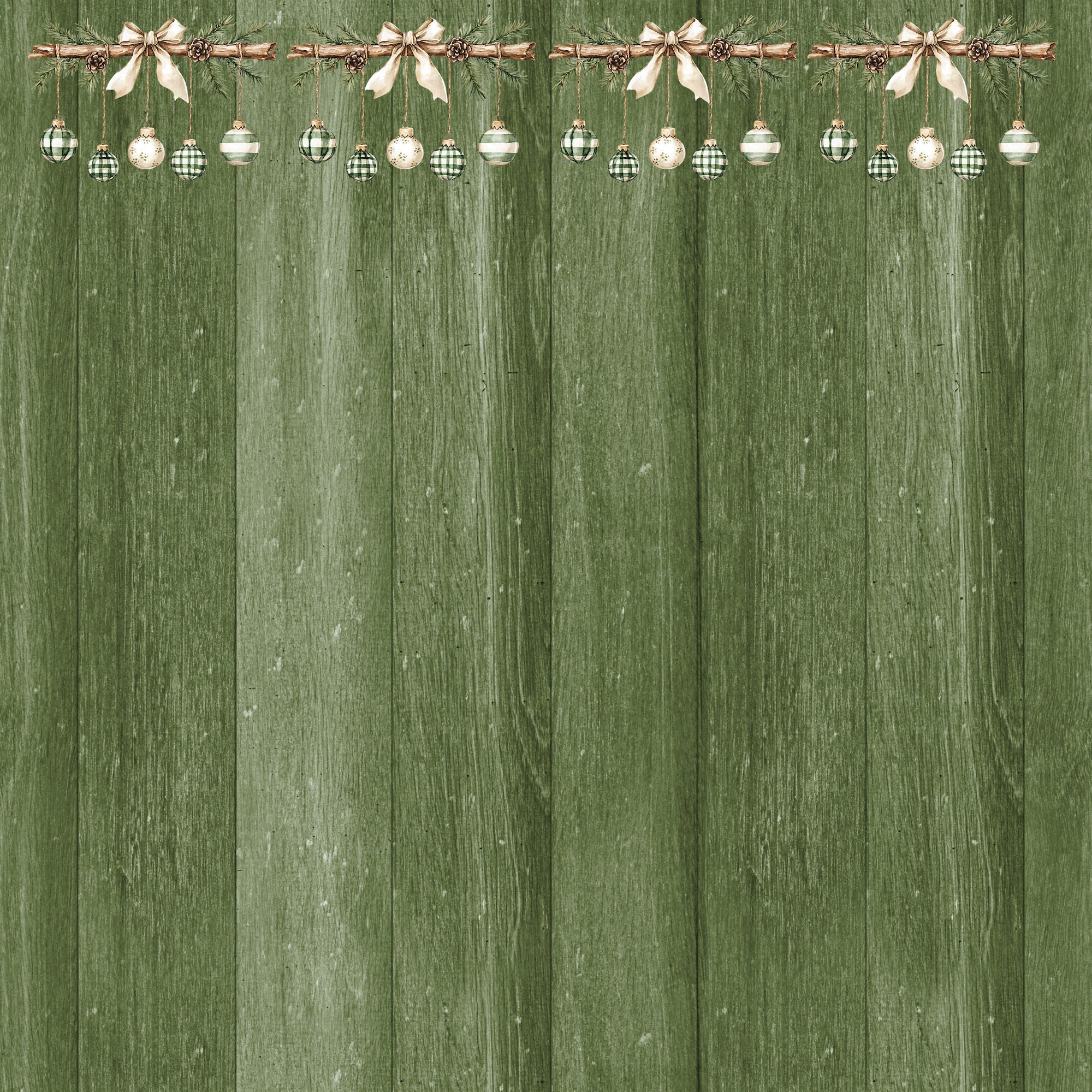 Evergreen Christmas Collection Twinkling Pines 12 x 12 Double-Sided Scrapbook Paper by SSC Designs