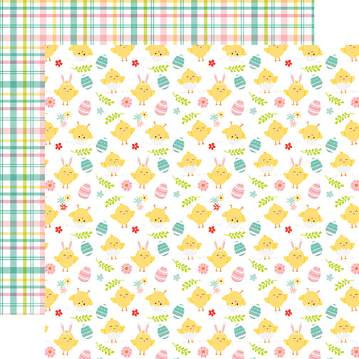 Easter Wishes Collection Cute Chicks 12 x 12 Double-Sided Scrapbook Paper by Echo Park Paper