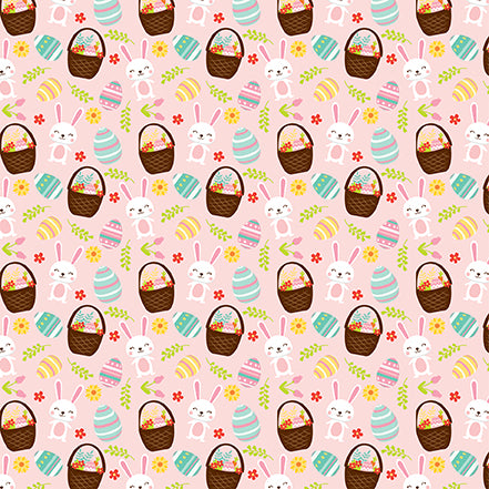 Easter Wishes Collection Baskets of Fun 12 x 12 Double-Sided Scrapbook Paper by Echo Park Paper
