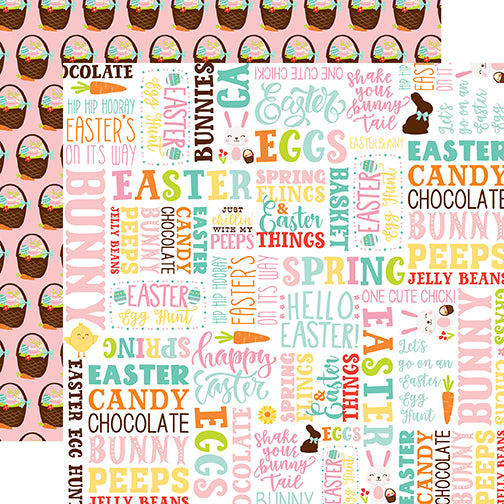 Easter Wishes Collection Hello Easter 12 x 12 Double-Sided Scrapbook Paper by Echo Park Paper