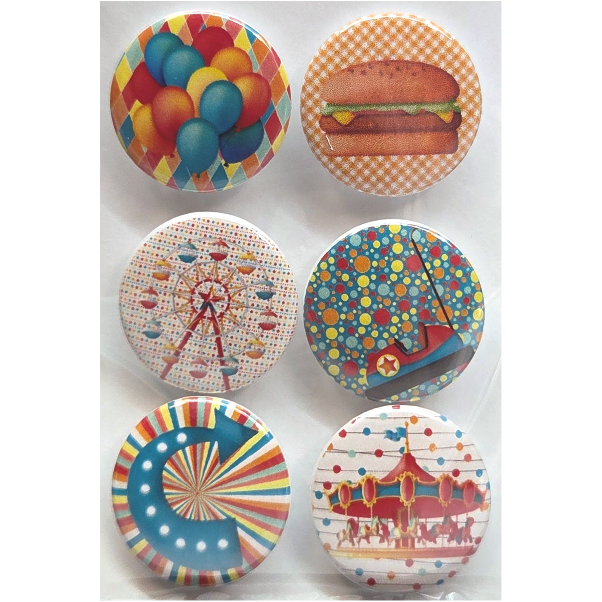 Fun at the Fair Collection Button Bubbles 1" Self-Adhesive Scrapbook Embellishments by MH Flair & More