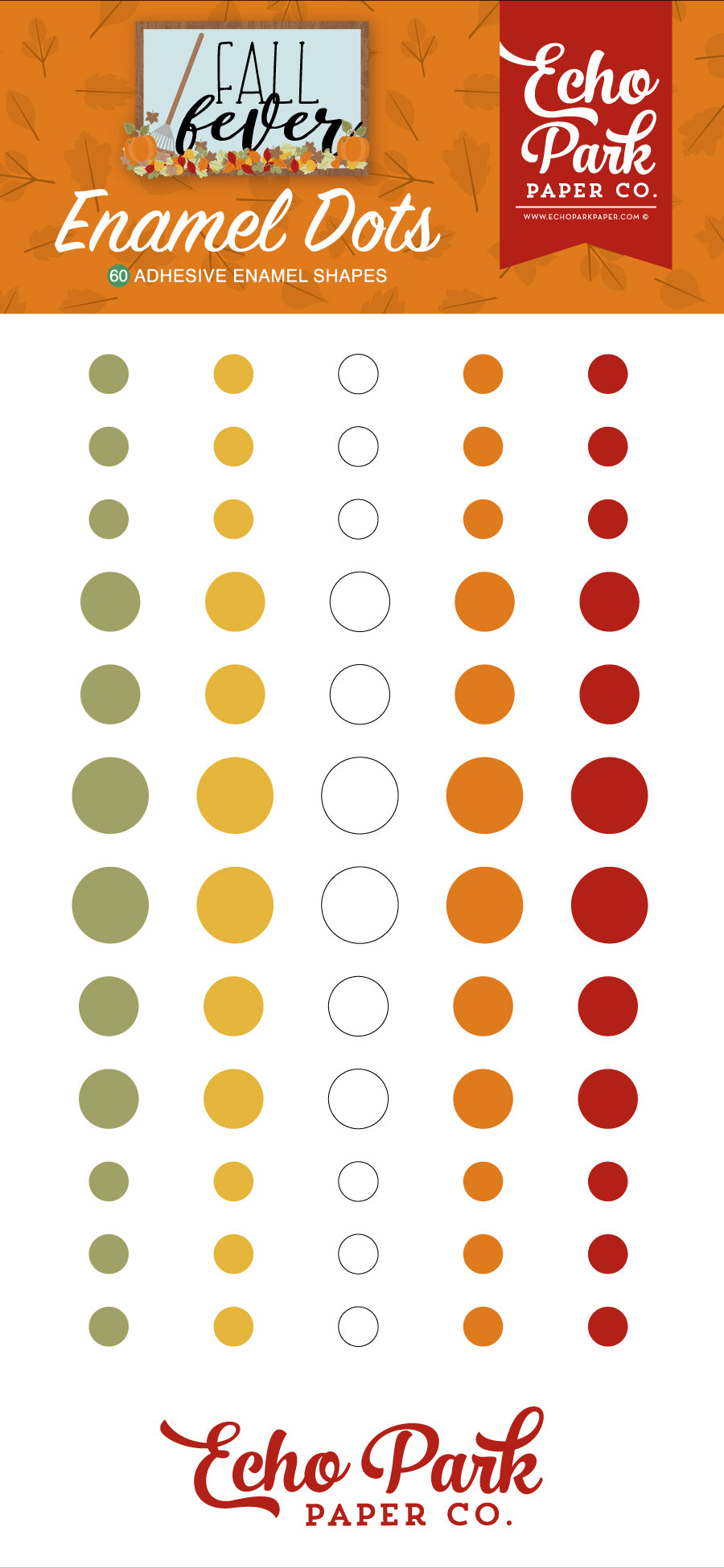 Fall Fever Collection 3x6 Self-Adhesive Enamel Dots Scrapbook Embellishments by Echo Park Paper