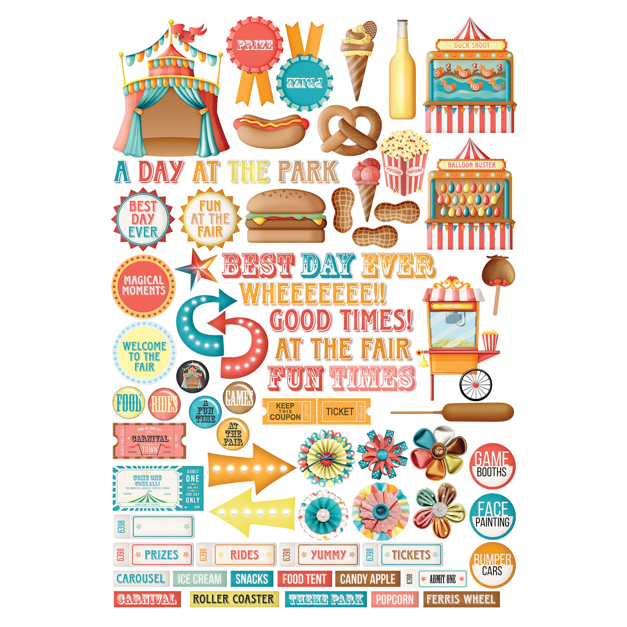 Fun At The Fair Collection Laser Cut Scrapbook Ephemera Embellishments by SSC Designs