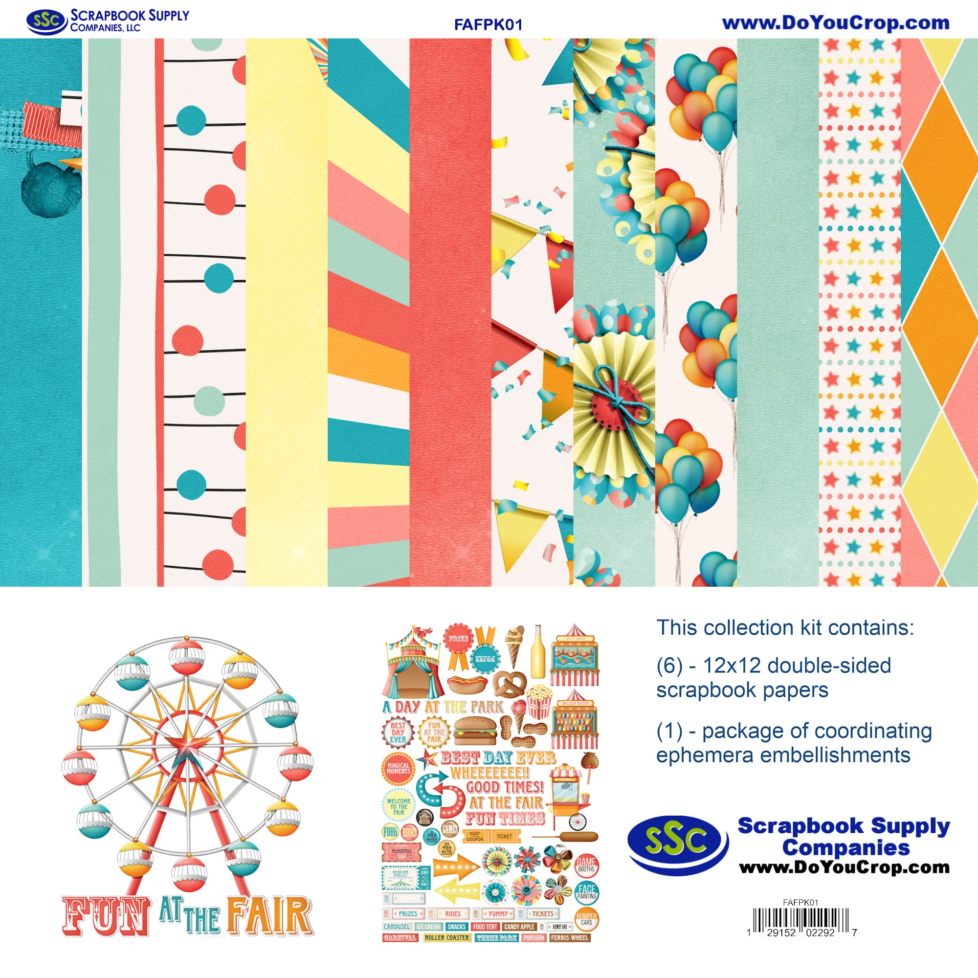 Fun At The Fair 12 x 12 Scrapbook Paper & Embellishment Kit by SSC Designs