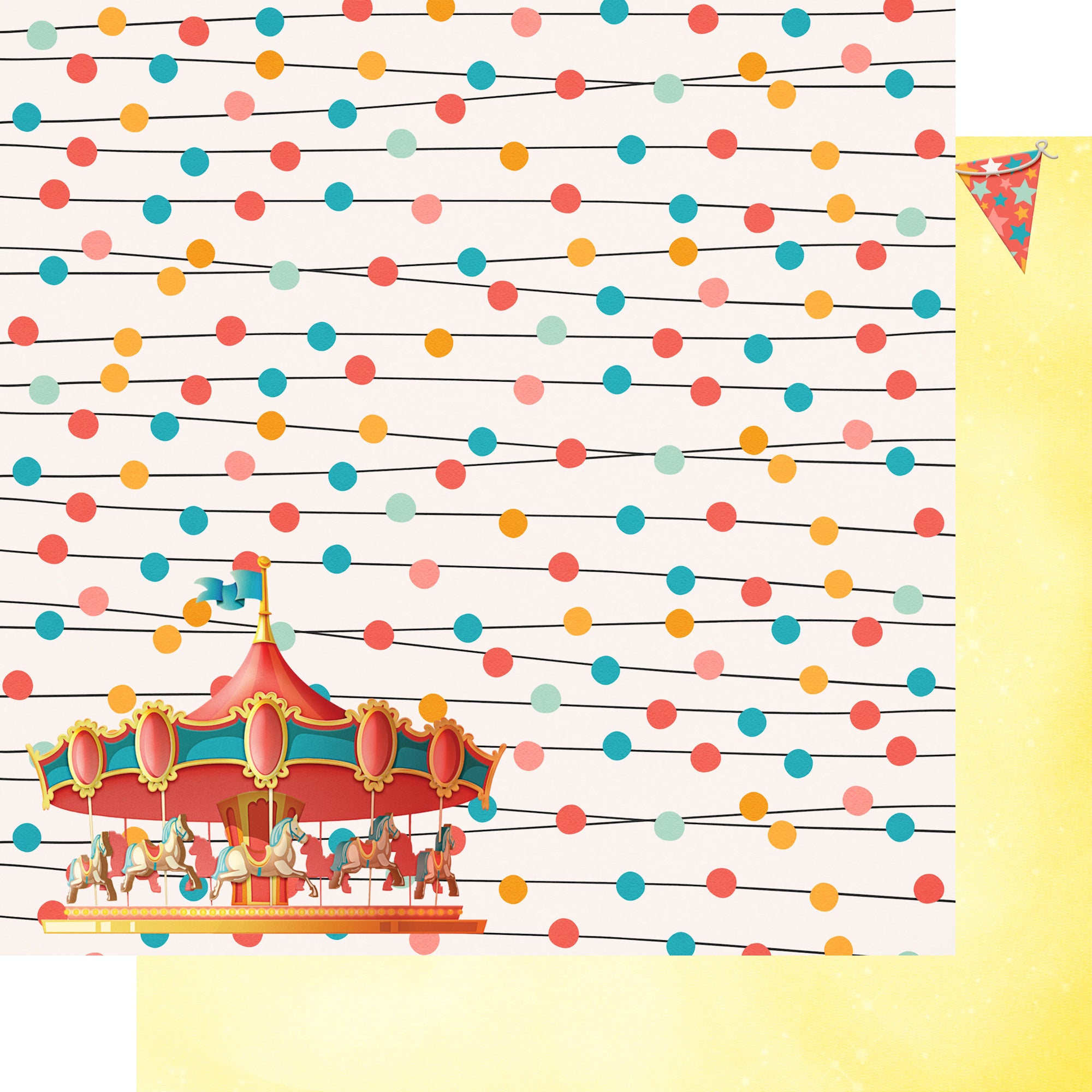 Fun At The Fair Collection Carousel Dreams 12 x 12 Double-Sided Scrapbook Paper by SSC Designs