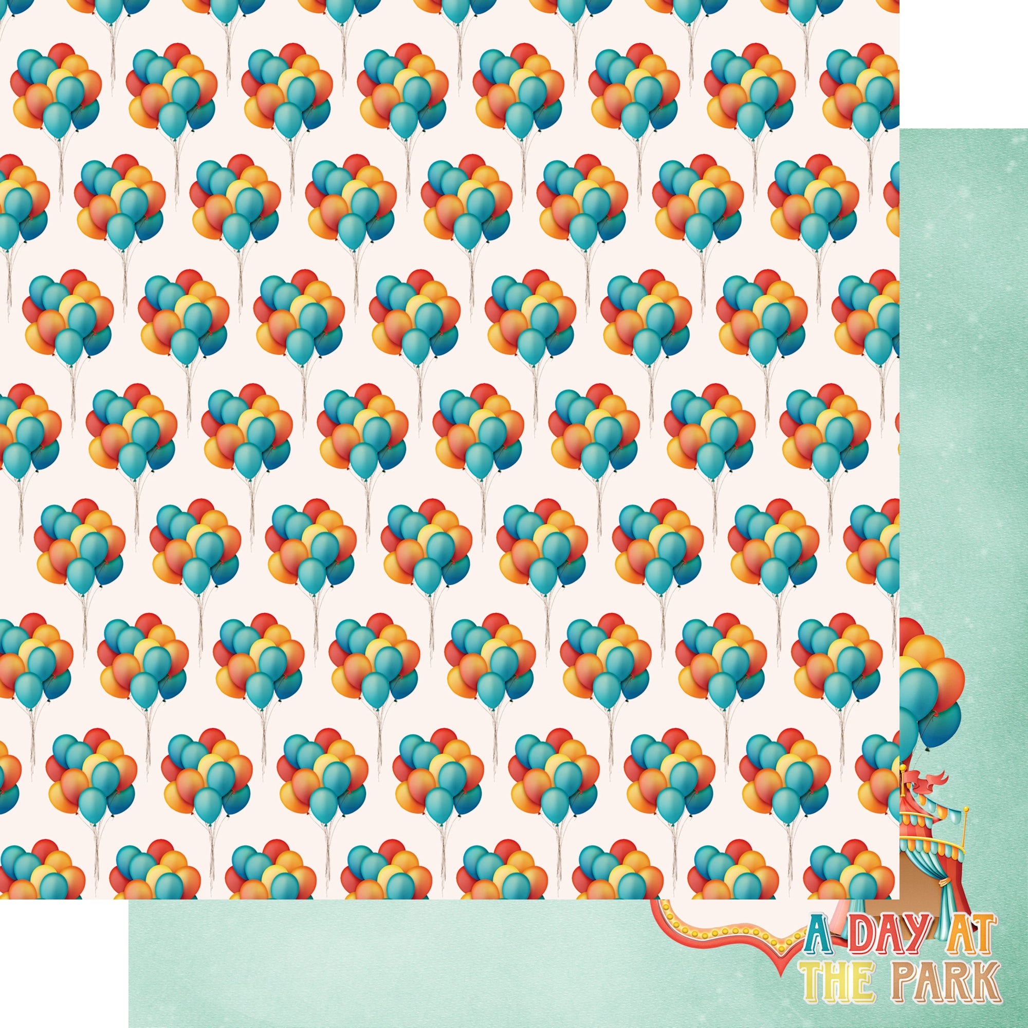 Fun At The Fair Collection Ticket to Ride 12 x 12 Double-Sided Scrapbook Paper by SSC Designs